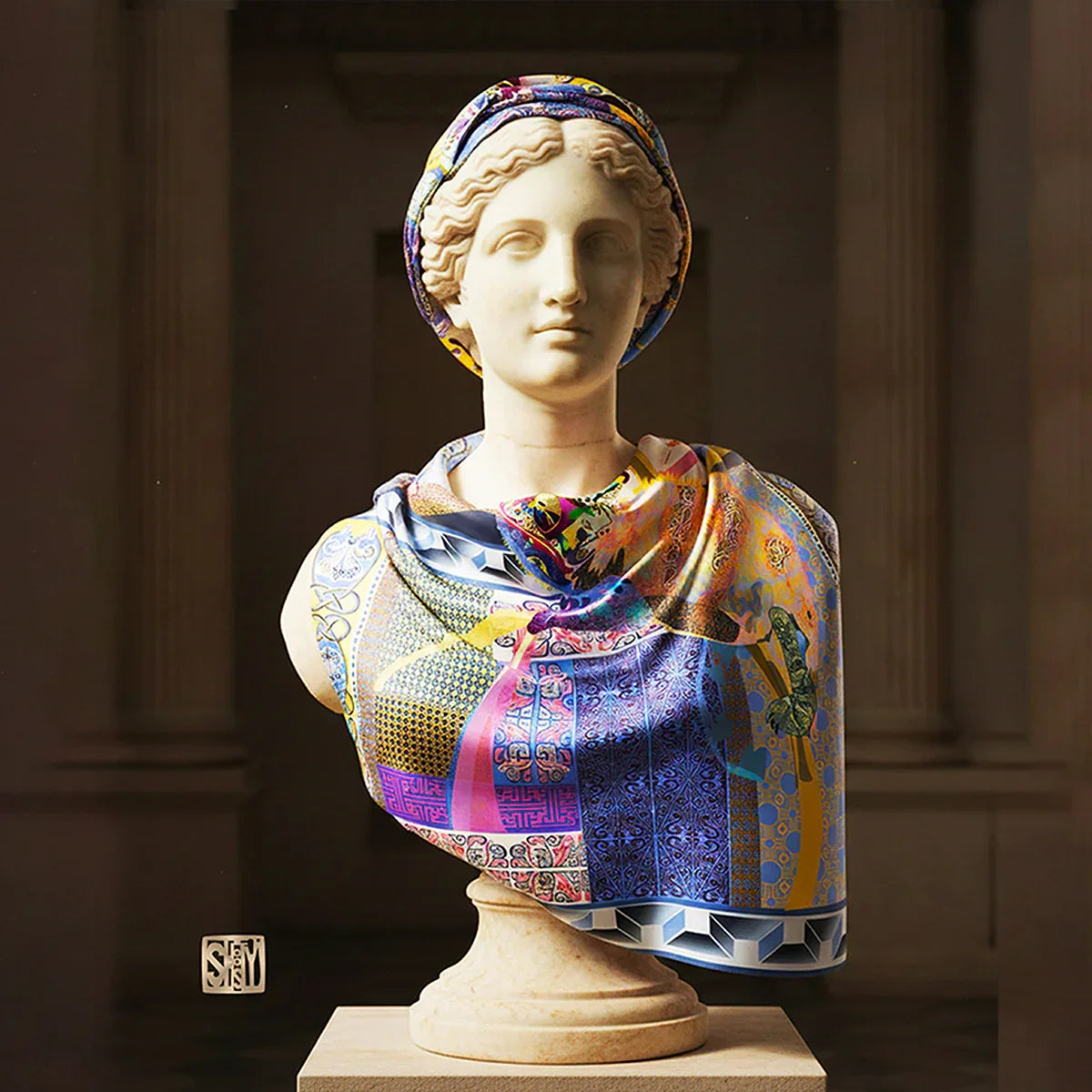 Chromatic Chameleon Fine Art Fabric Scarf - Wearable Fine Art by Shoosty