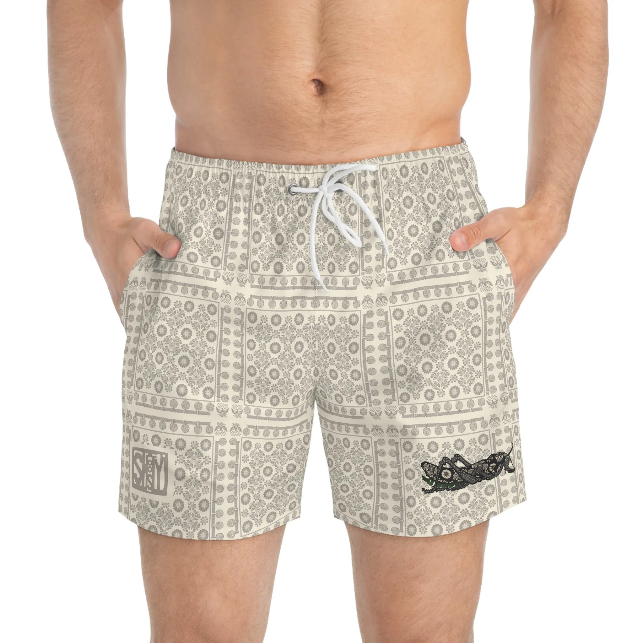 Valusia Old Americana Swim Trunks (AOP) - Wearable Fine Art by Shoosty