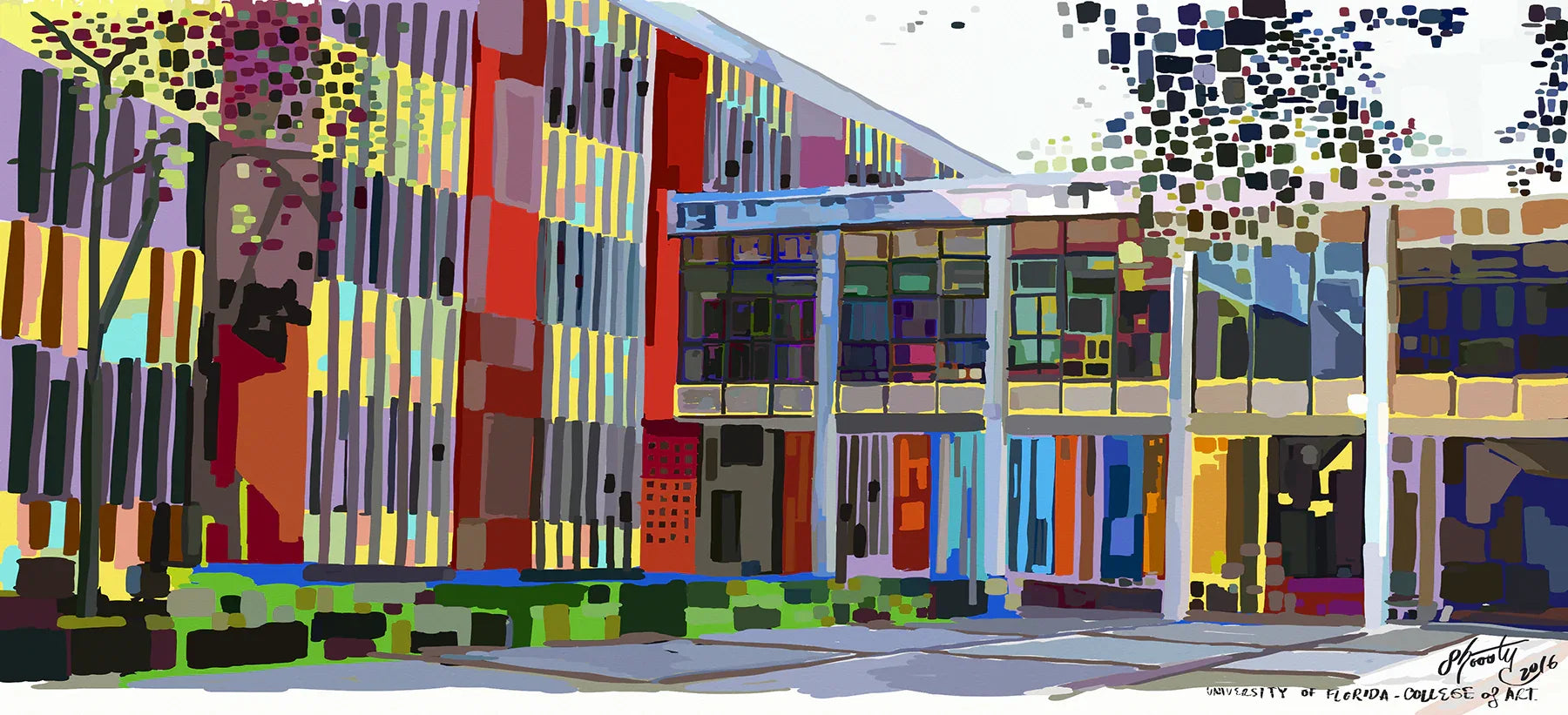 UF College of the Arts Premium Fitted T-Shirt – Limited Edition Shoosty Fine Art Series - Wearable Fine Art by Shoosty