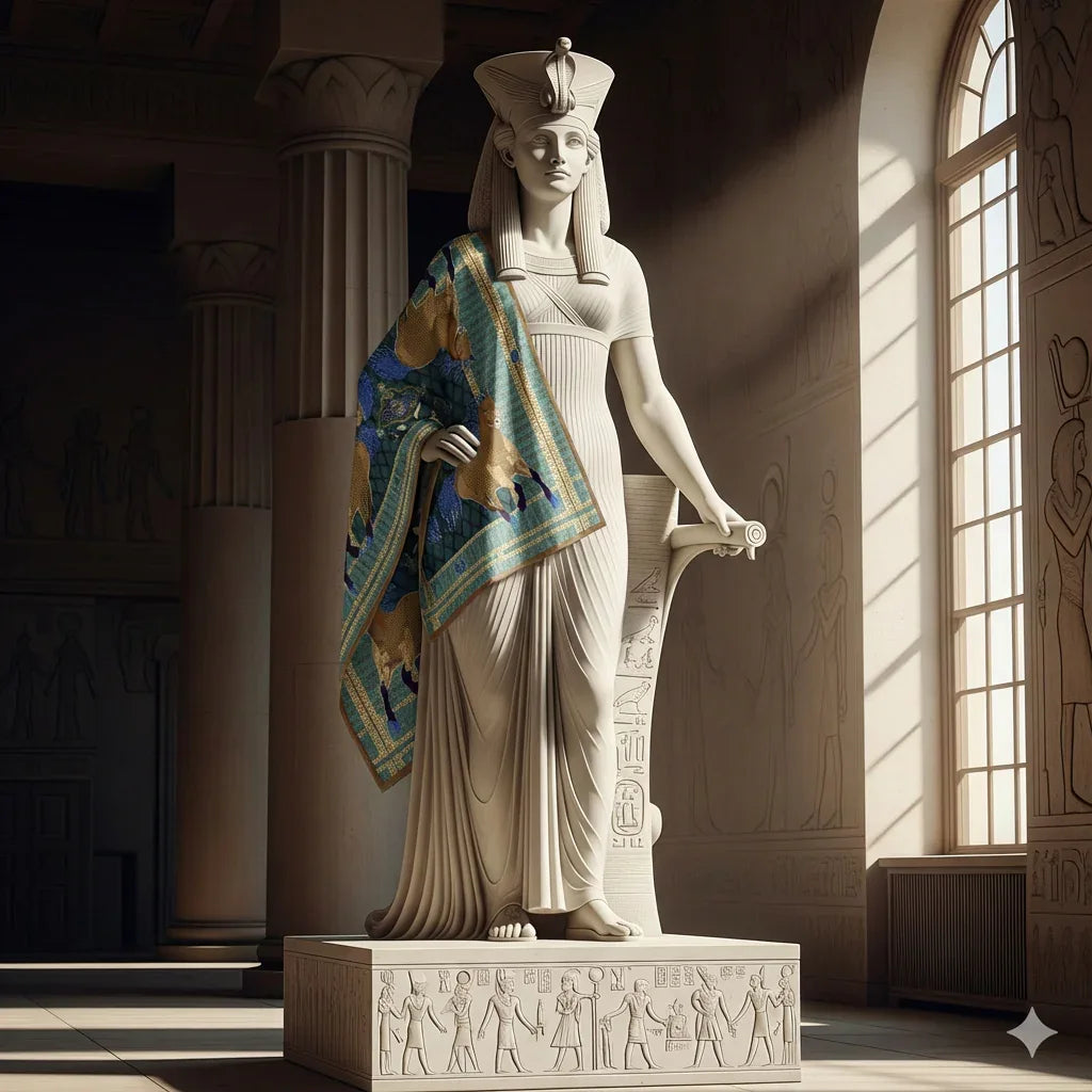 Equine Lattice Masterpiece Silk Scarf – Fit for a Queen - Wearable Fine Art by Shoosty