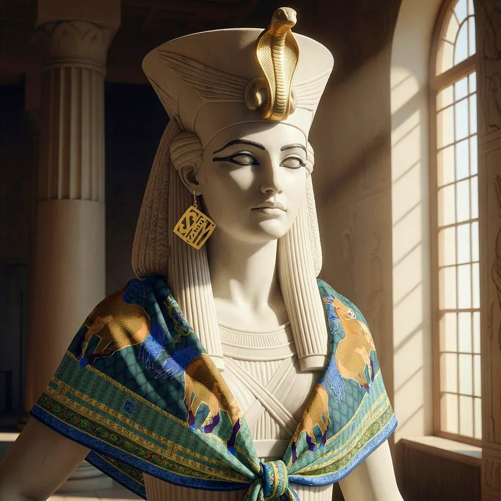 Equine Lattice Masterpiece Silk Scarf – Fit for a Queen - Wearable Fine Art by Shoosty