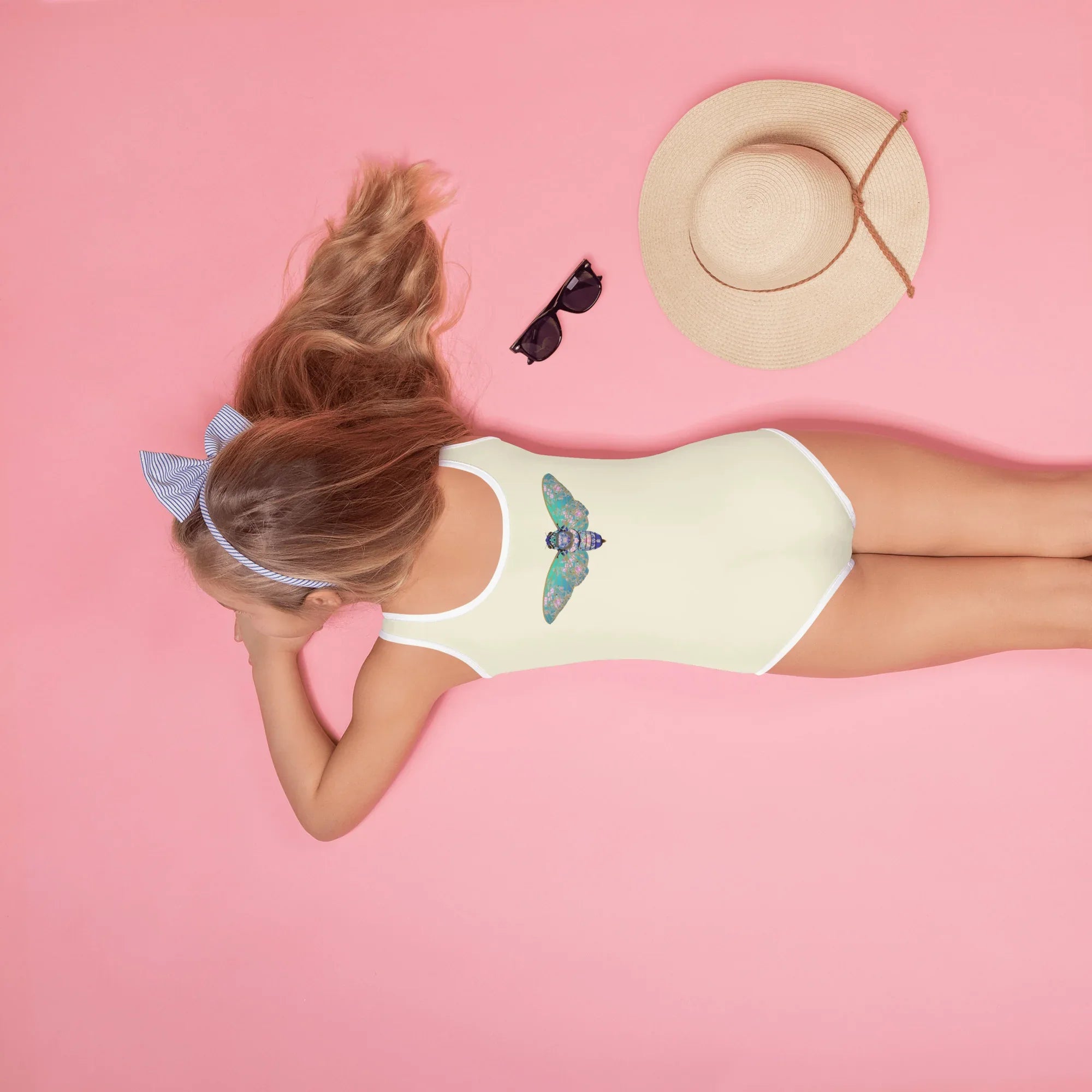 Cicada Kids Swimsuit - Wearable Fine Art by Shoosty