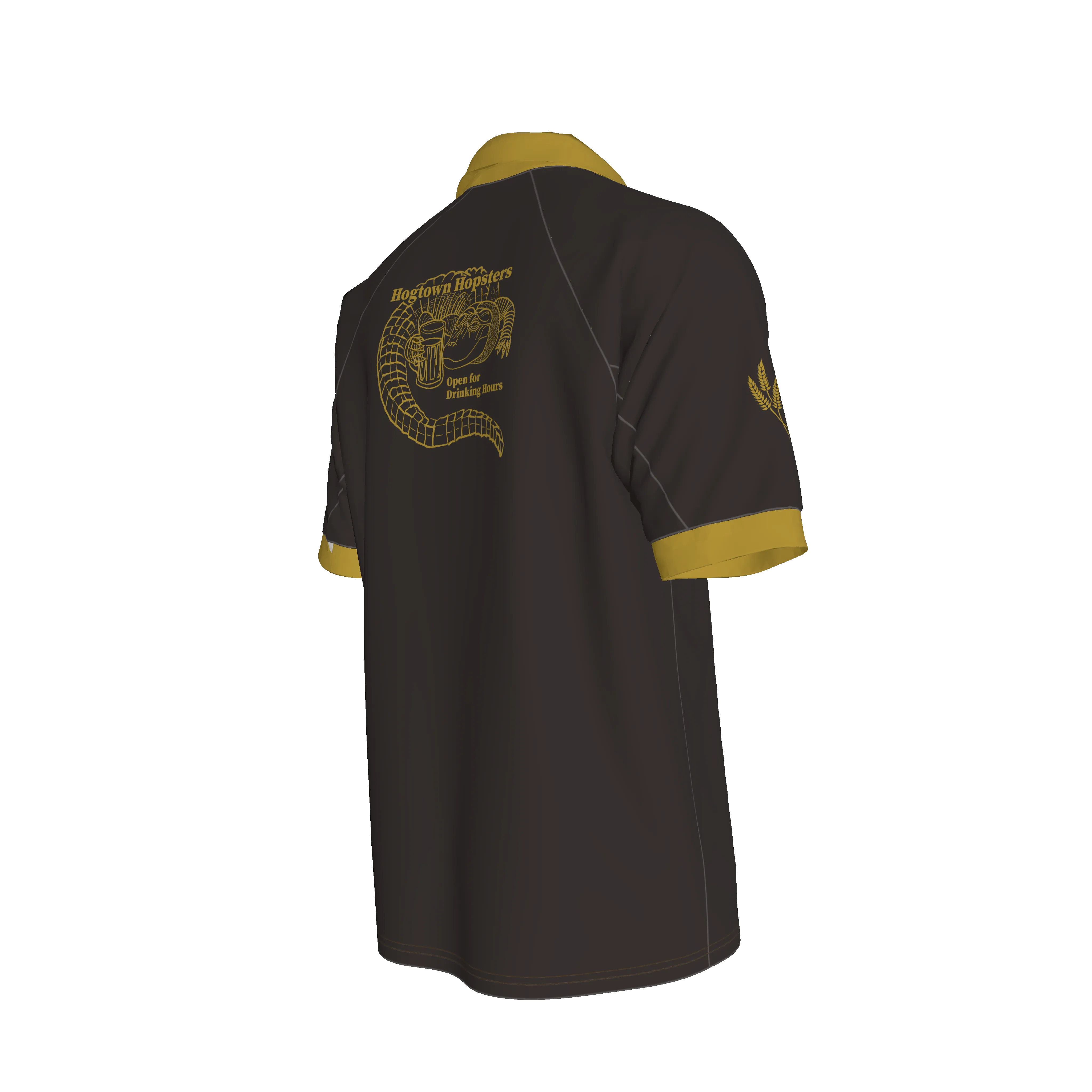 Hogtown Hopsters Brown and Wheat Polo Shirt Copy - Wearable Fine Art by Shoosty