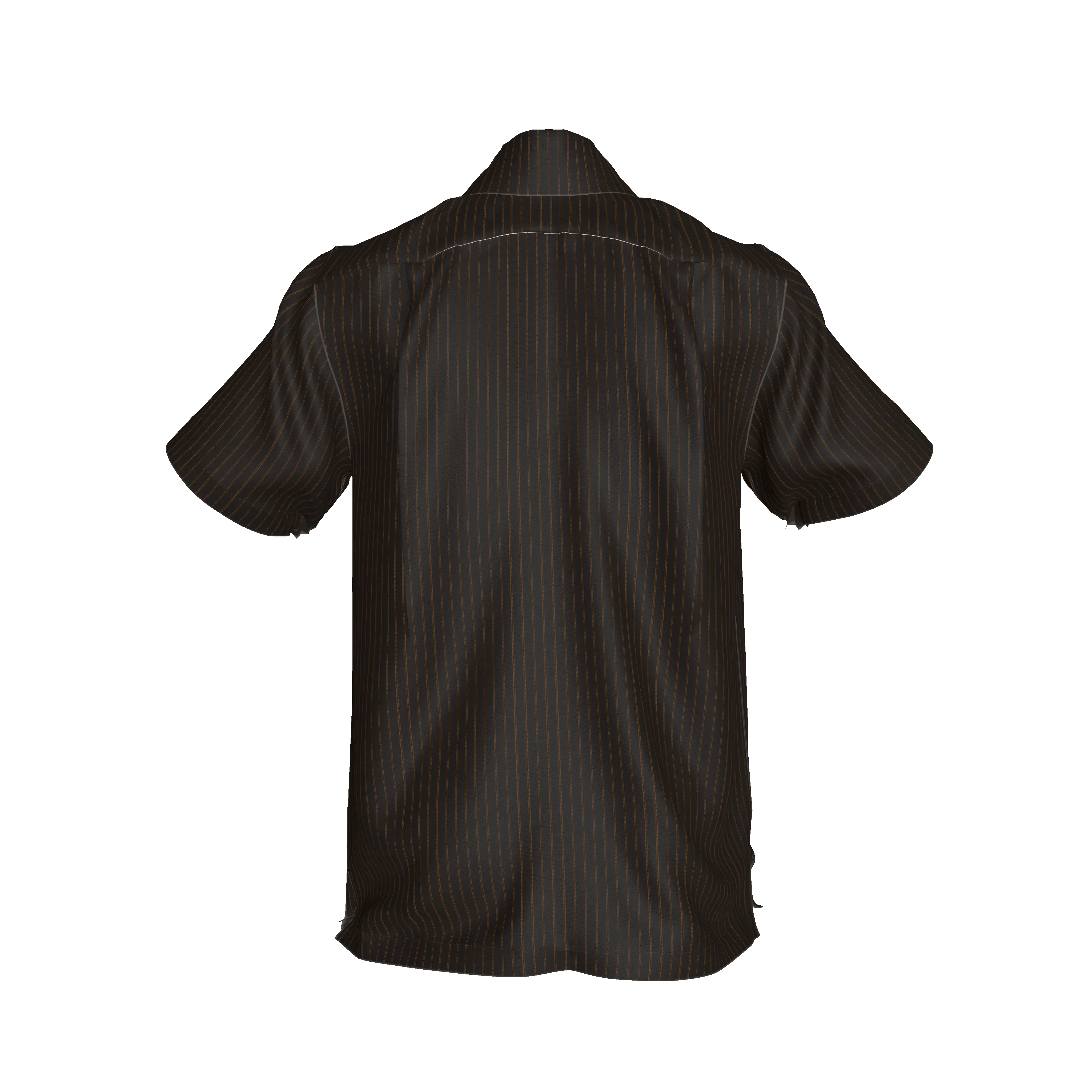 Brown Pinstripe on Short Sleeve Men’s Shirt with Collar - Wearable Fine Art by Shoosty