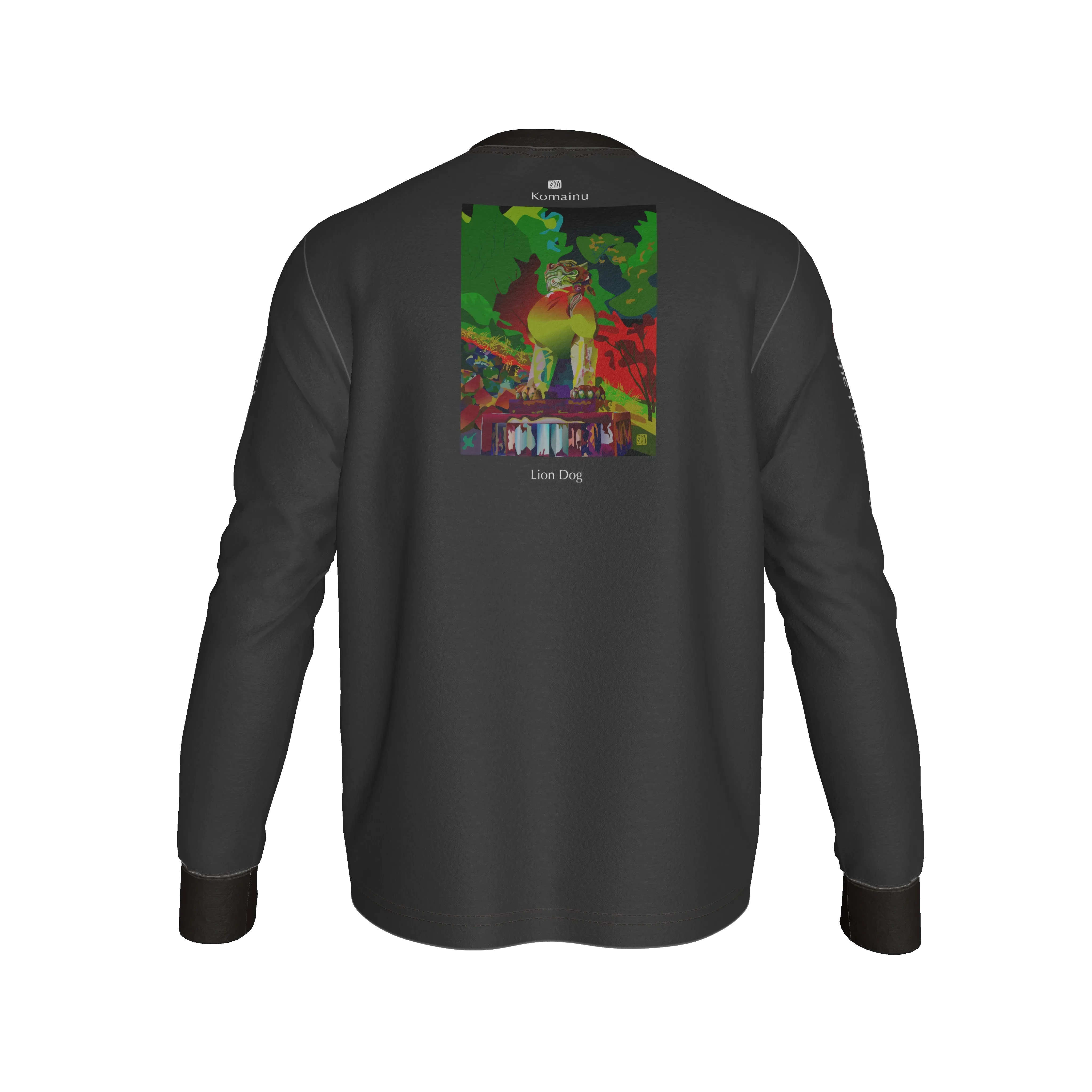 Komainu / Lion Dog - V2 Long Sleeve Henley – Limited Edition Shoosty Artist Series - Wearable Fine Art by Shoosty