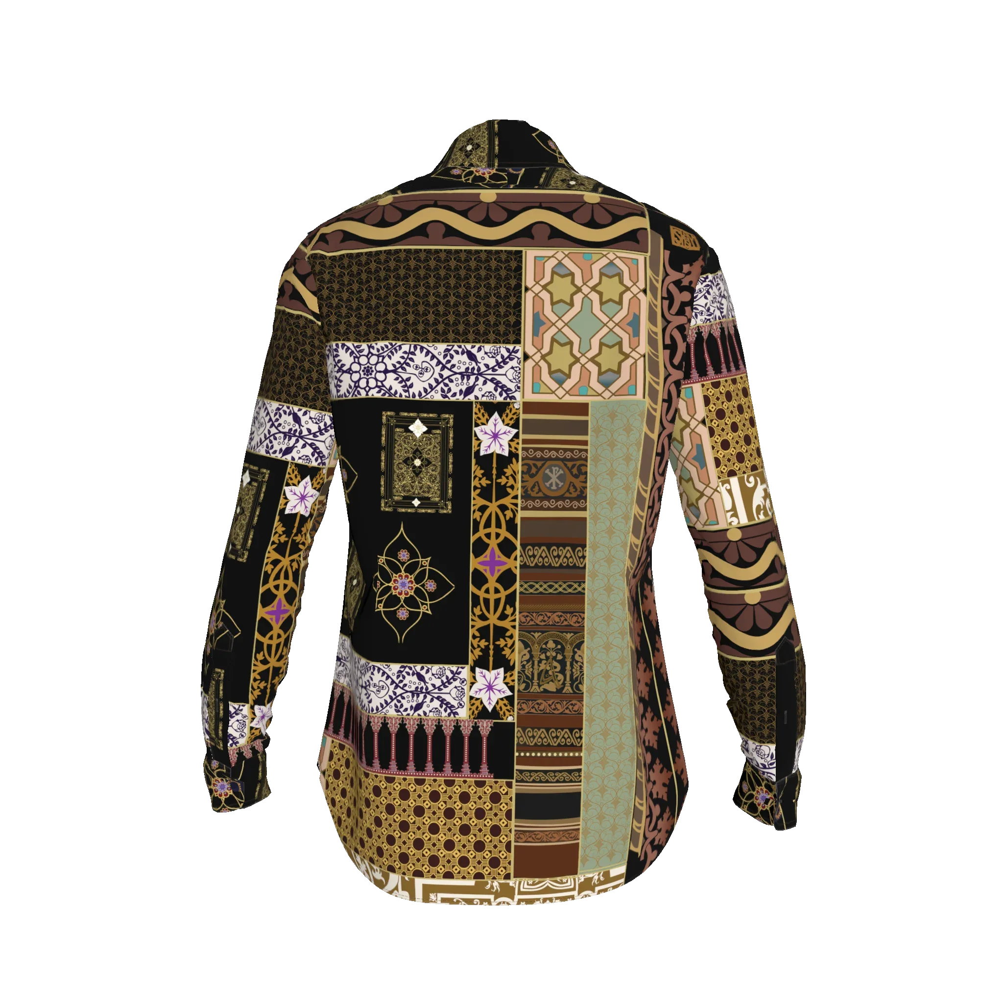 Patterned Lightweight Cotton Men's Poplin Dress Shirt - Wearable Fine Art by Shoosty