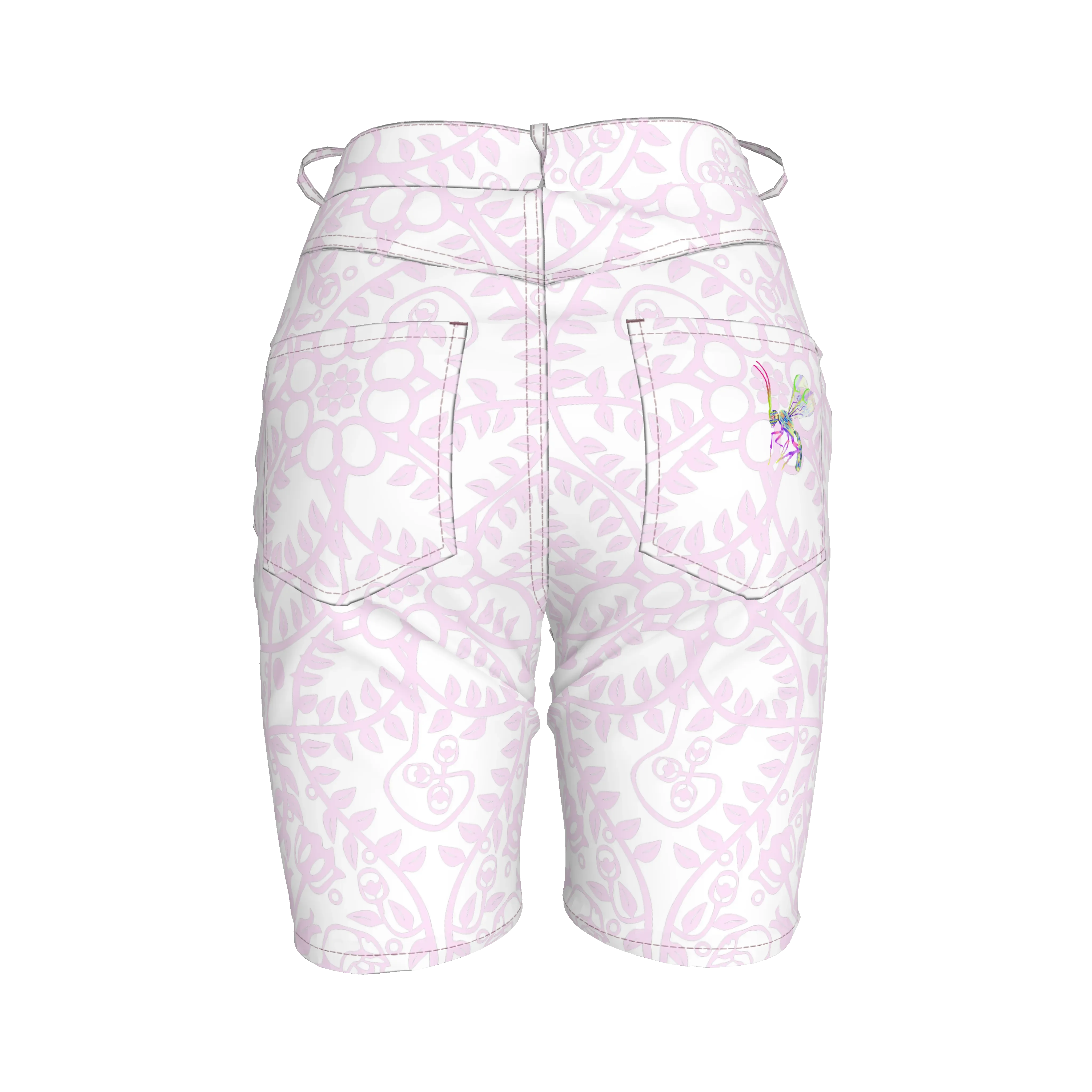 Shoosty Pink Slim Jeans Shorts - Wearable Fine Art by Shoosty