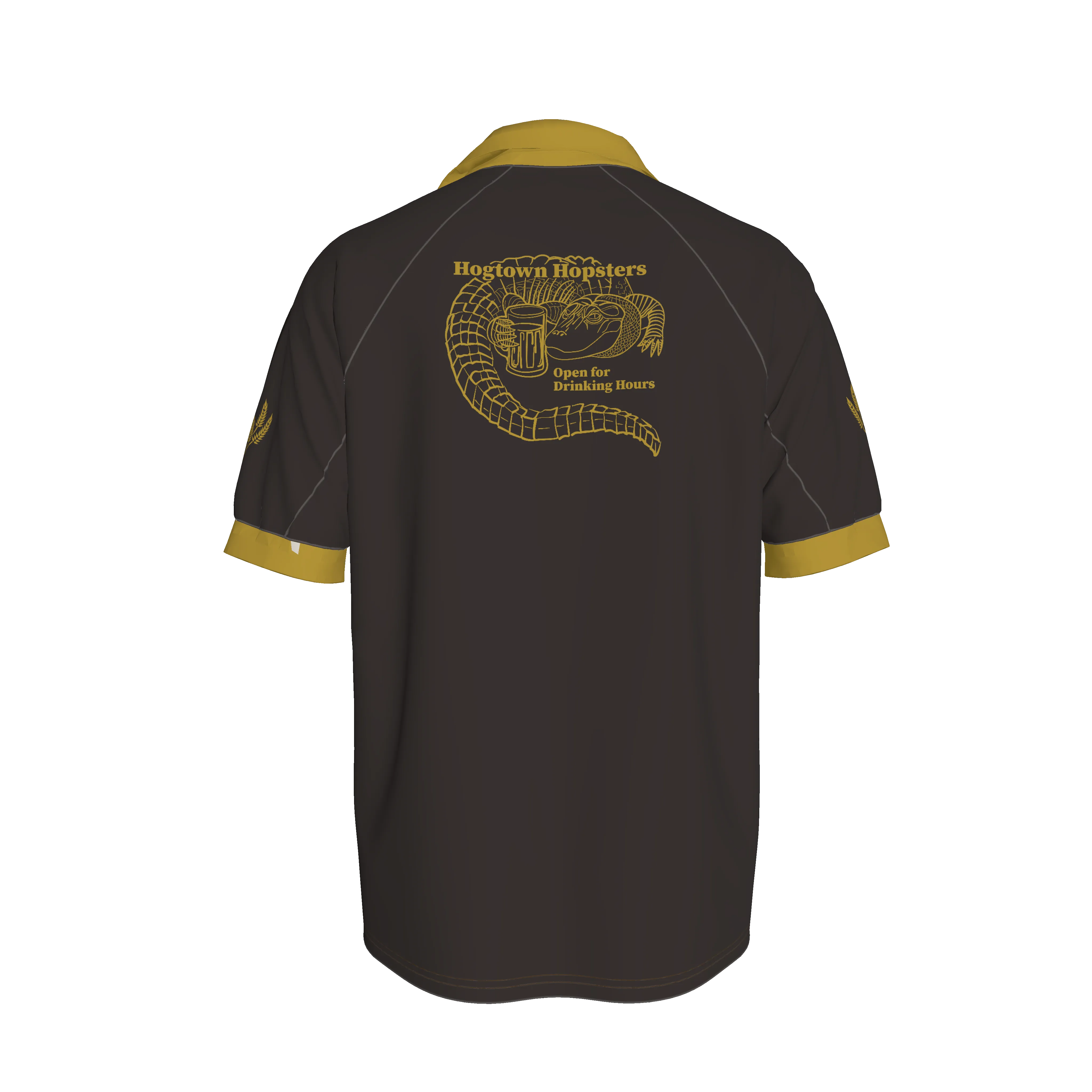 Hogtown Hopsters Brown and Wheat Polo Shirt Copy - Wearable Fine Art by Shoosty