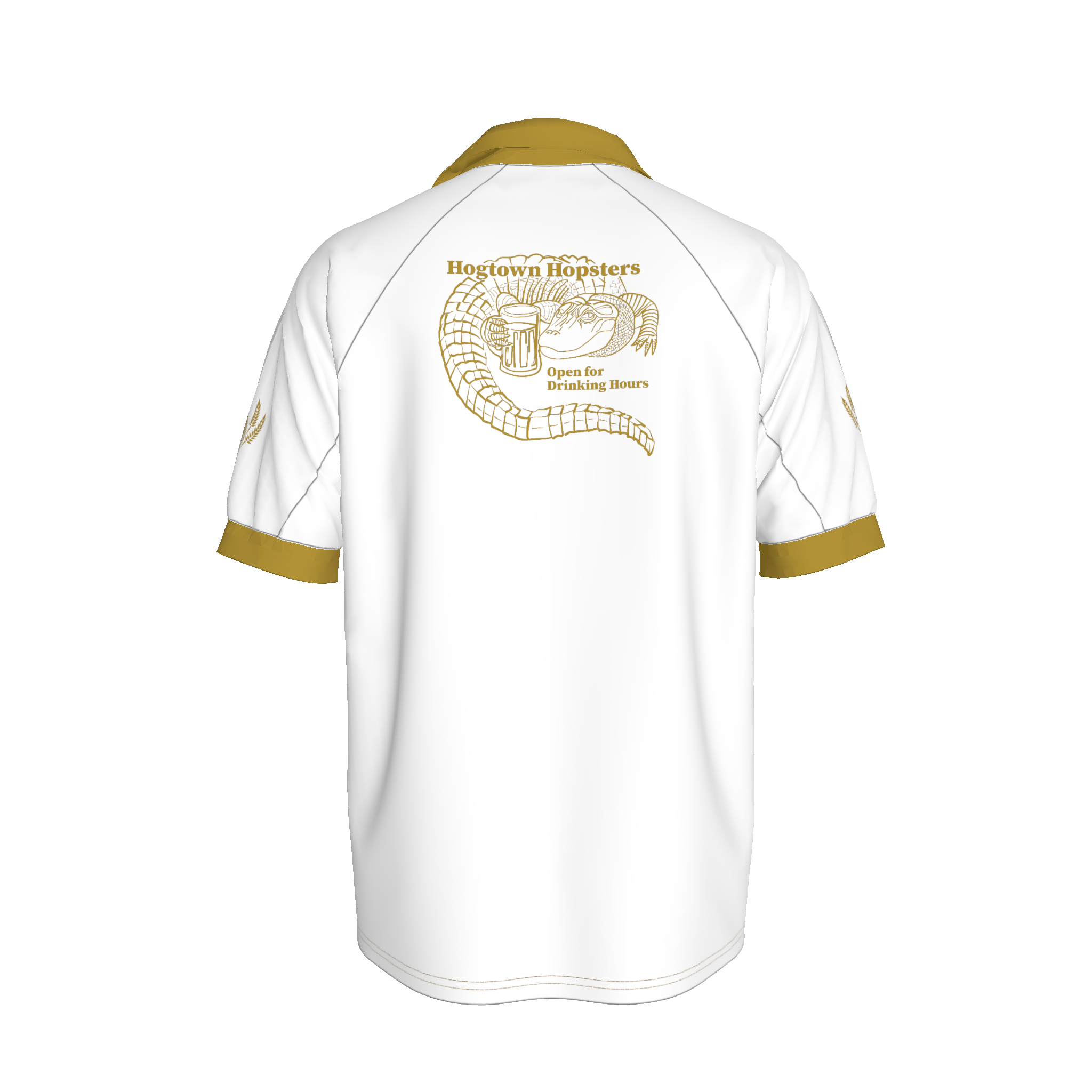 Hogtown Hopsters White and Wheat Polo Shirt - Wearable Fine Art by Shoosty