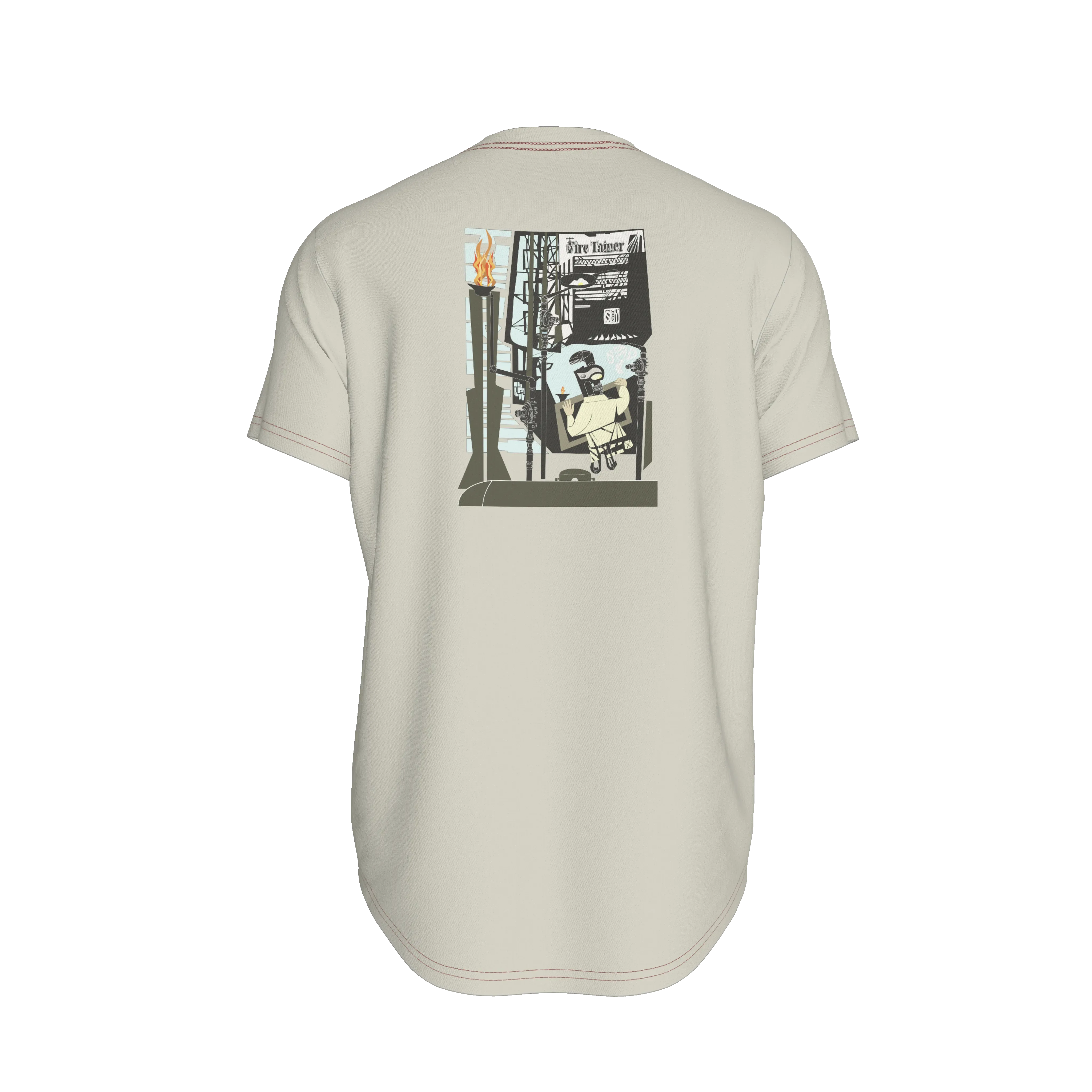 The Contractor Series: Fire Tamer Premium Fitted T-Shirt – Limited Edition Shoosty 2022 Collection - Wearable Fine Art by Shoosty