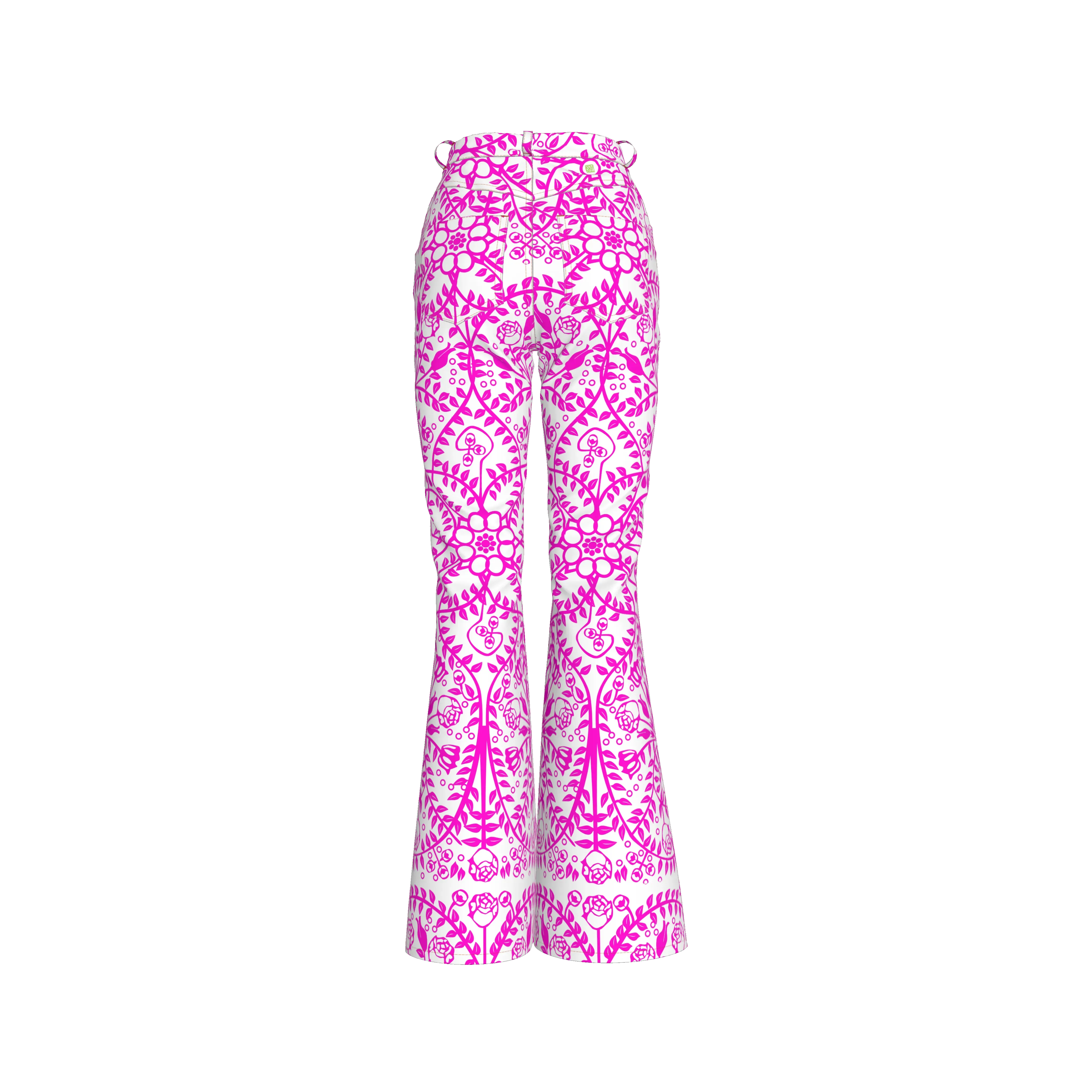 Shoosty V3 Paloma Woman’s Bell Bottom Pants - Wearable Fine Art by Shoosty
