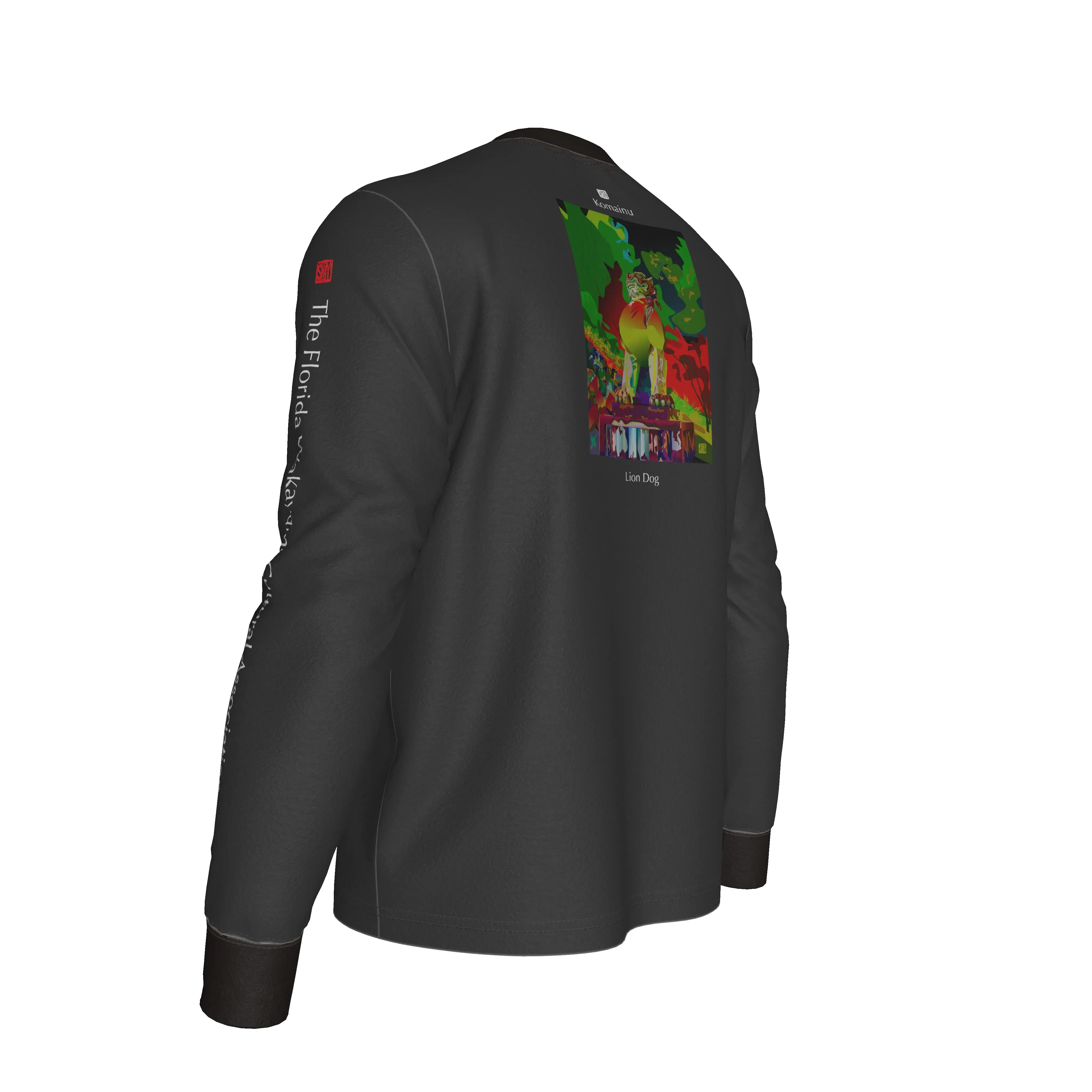 Komainu / Lion Dog - V2 Long Sleeve Henley – Limited Edition Shoosty Artist Series - Wearable Fine Art by Shoosty