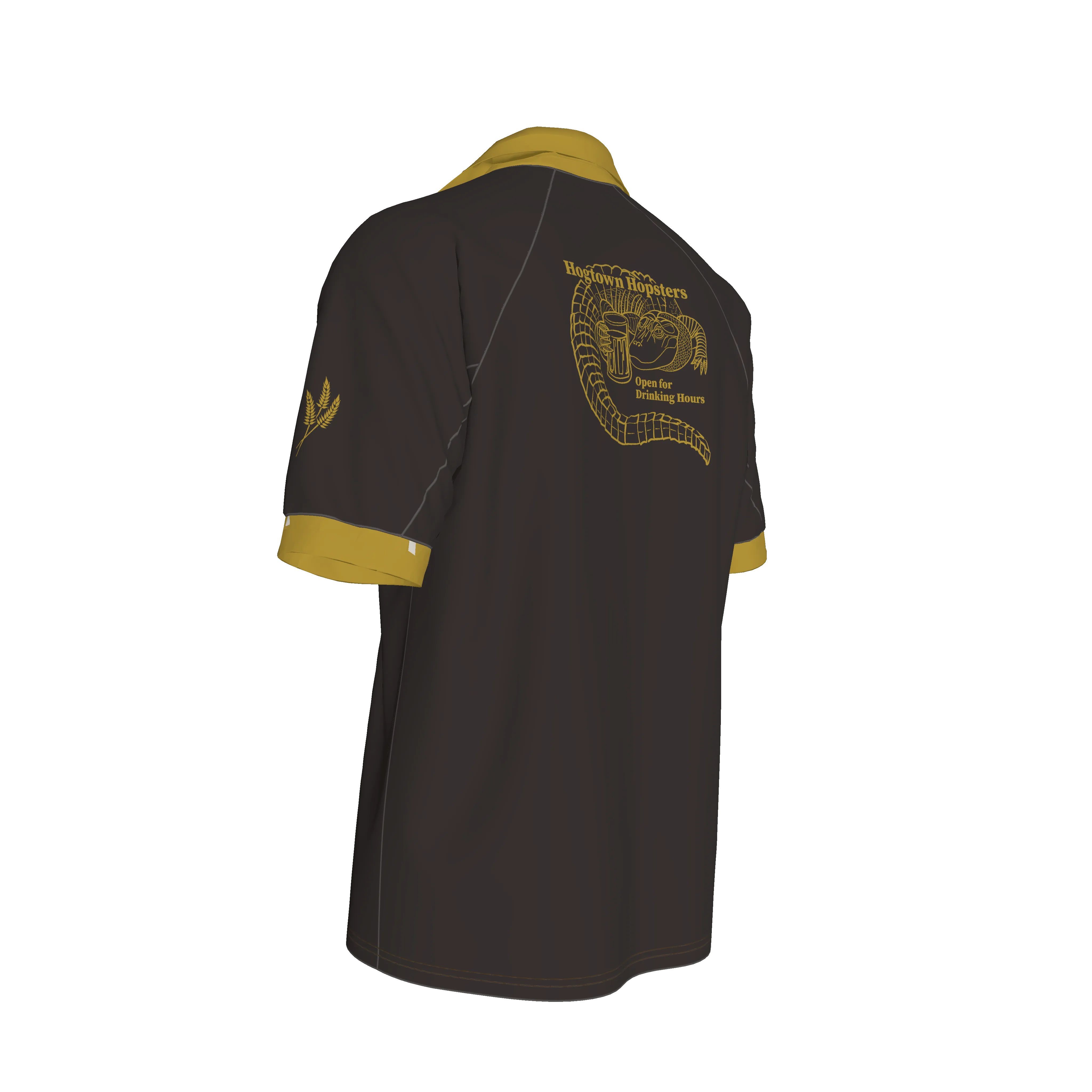 Hogtown Hopsters Brown and Wheat Polo Shirt Copy - Wearable Fine Art by Shoosty