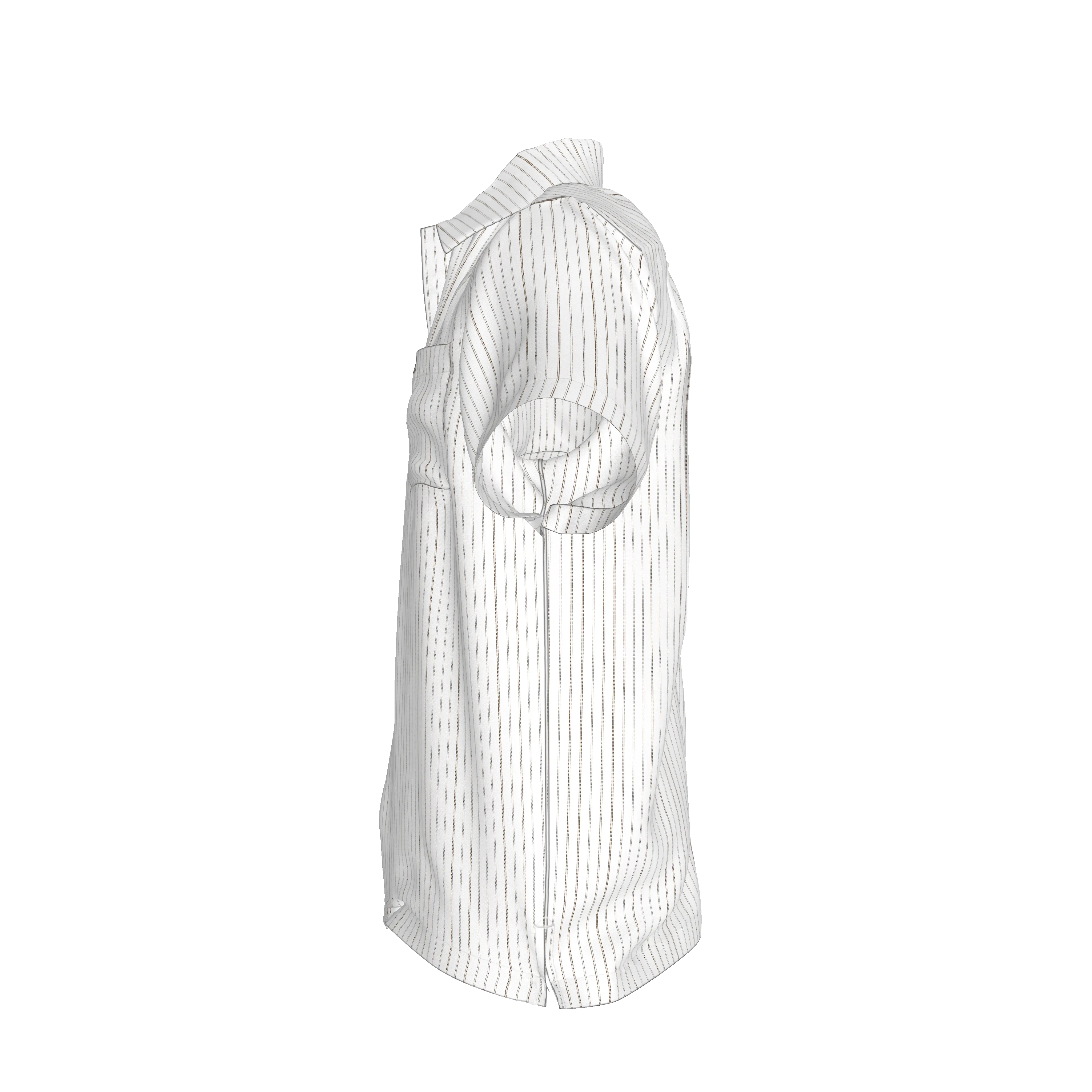 White on Black Trim Pinstripe on Short Sleeve Men’s Shirt with Collar - Wearable Fine Art by Shoosty