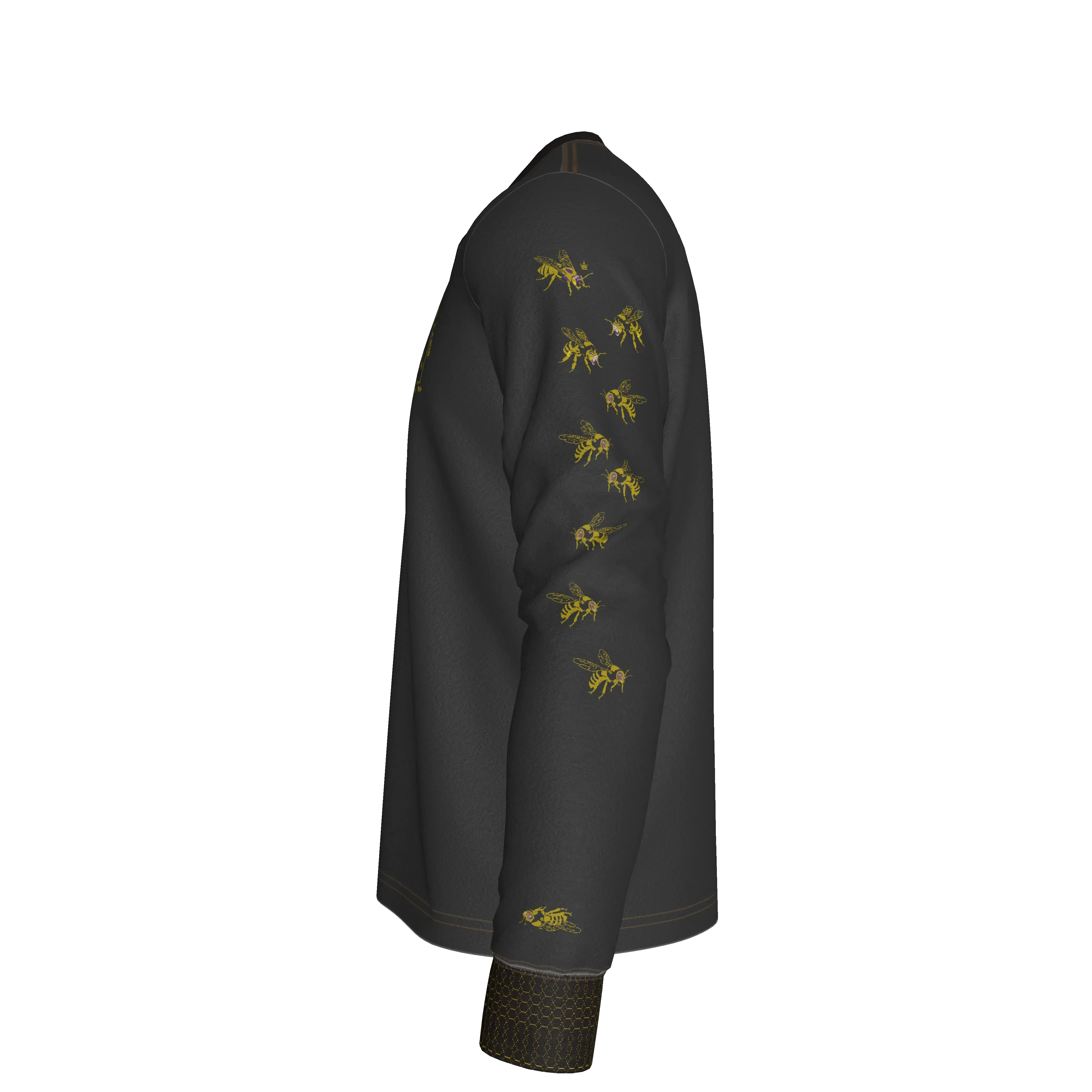 Bee Hierarchy Long Sleeve Henley T-Shirt – Limited Edition Shoosty Artist Series - Wearable Fine Art by Shoosty