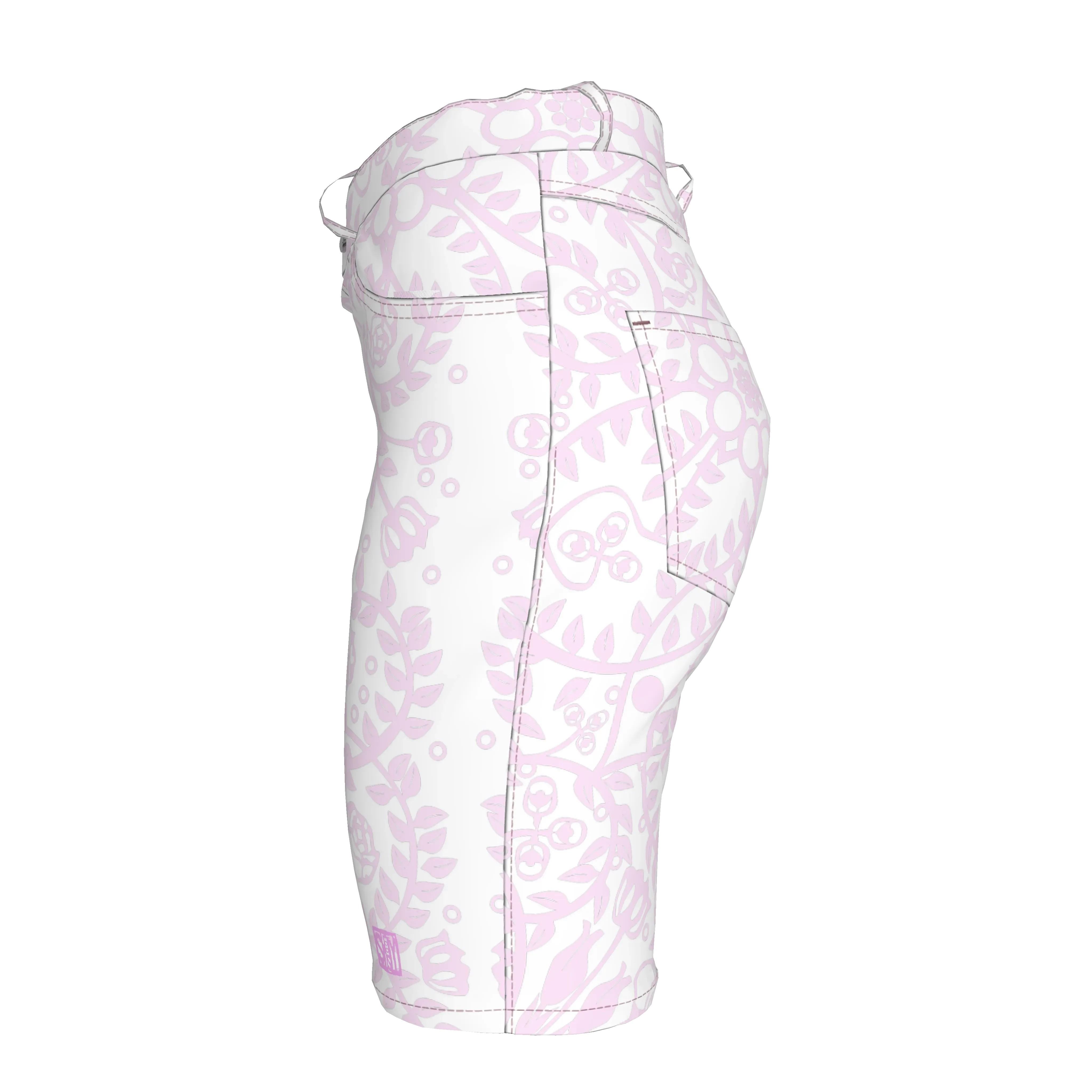 Shoosty Pink Slim Jeans Shorts - Wearable Fine Art by Shoosty