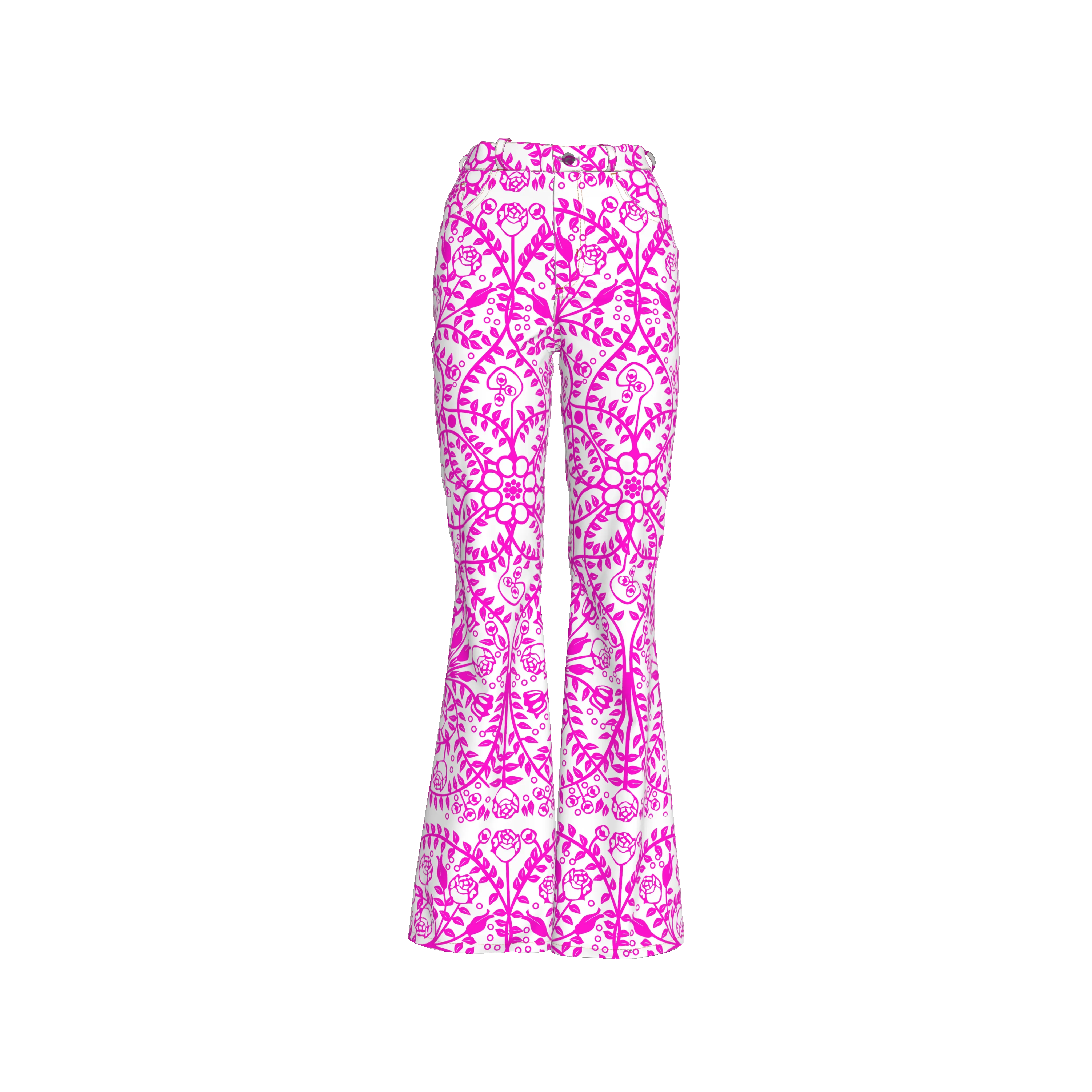 Shoosty V3 Paloma Woman’s Bell Bottom Pants - Wearable Fine Art by Shoosty
