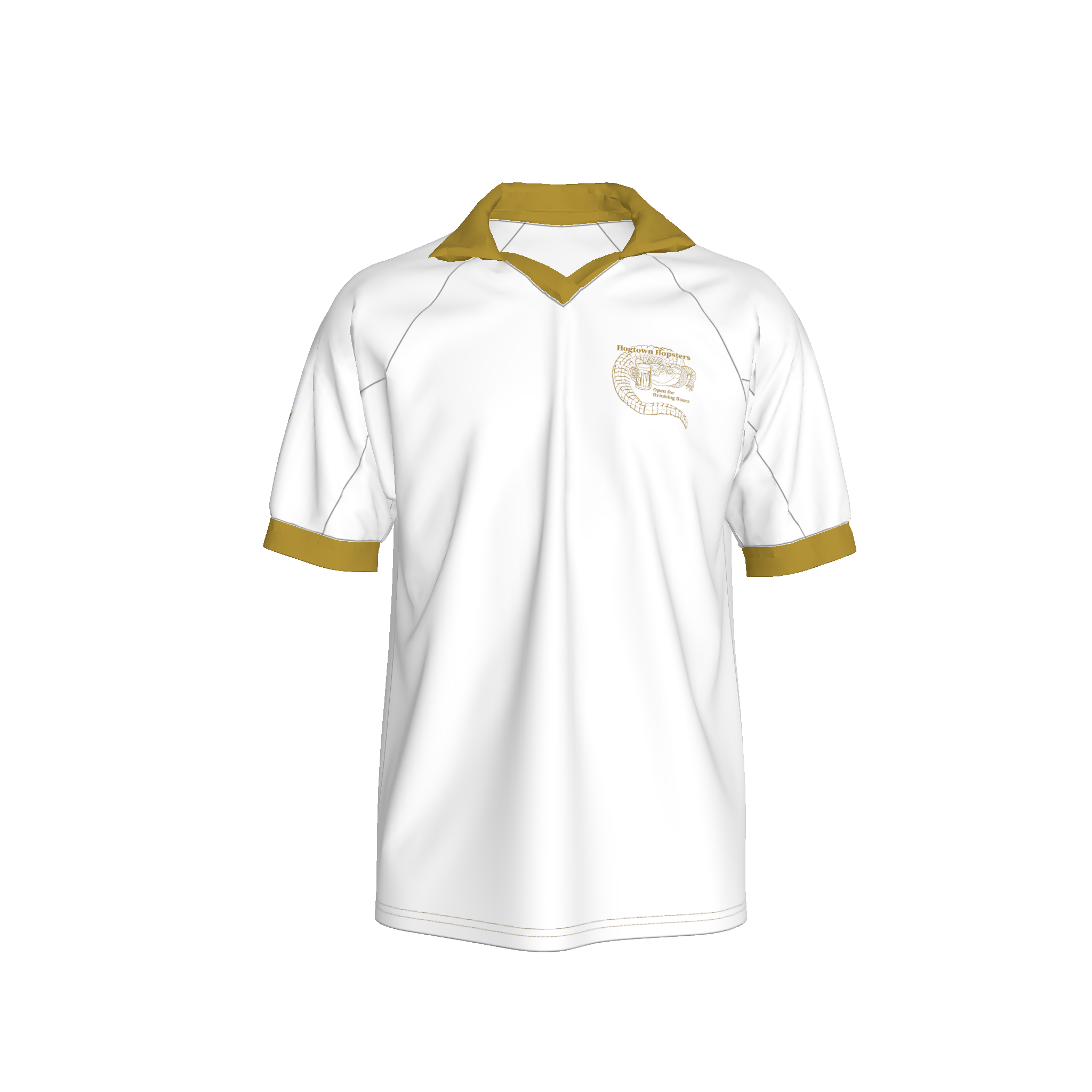 Hogtown Hopsters White and Wheat Polo Shirt - Wearable Fine Art by Shoosty