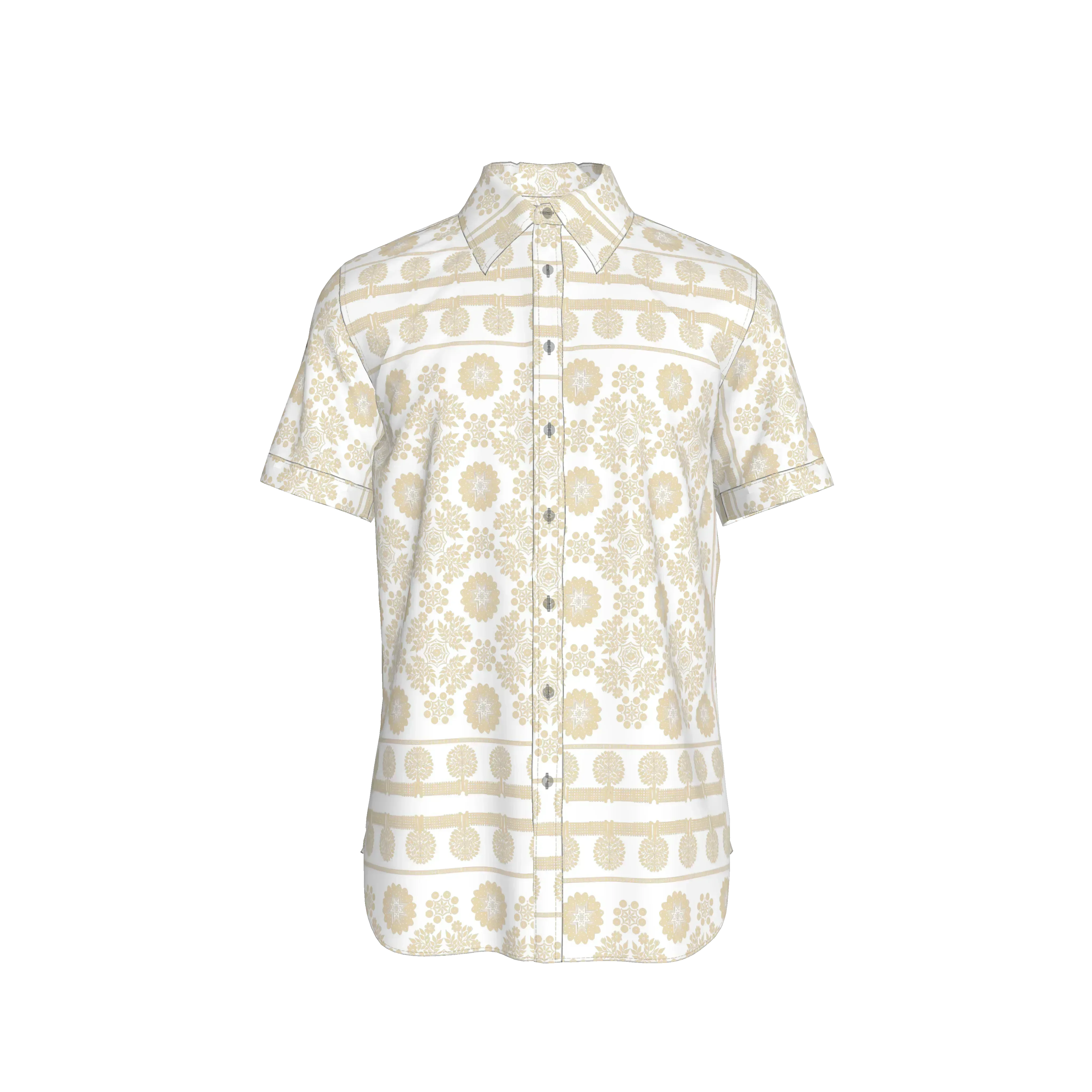 Americana Tan Men's Short Sleeved Shirt - Wearable Fine Art by Shoosty
