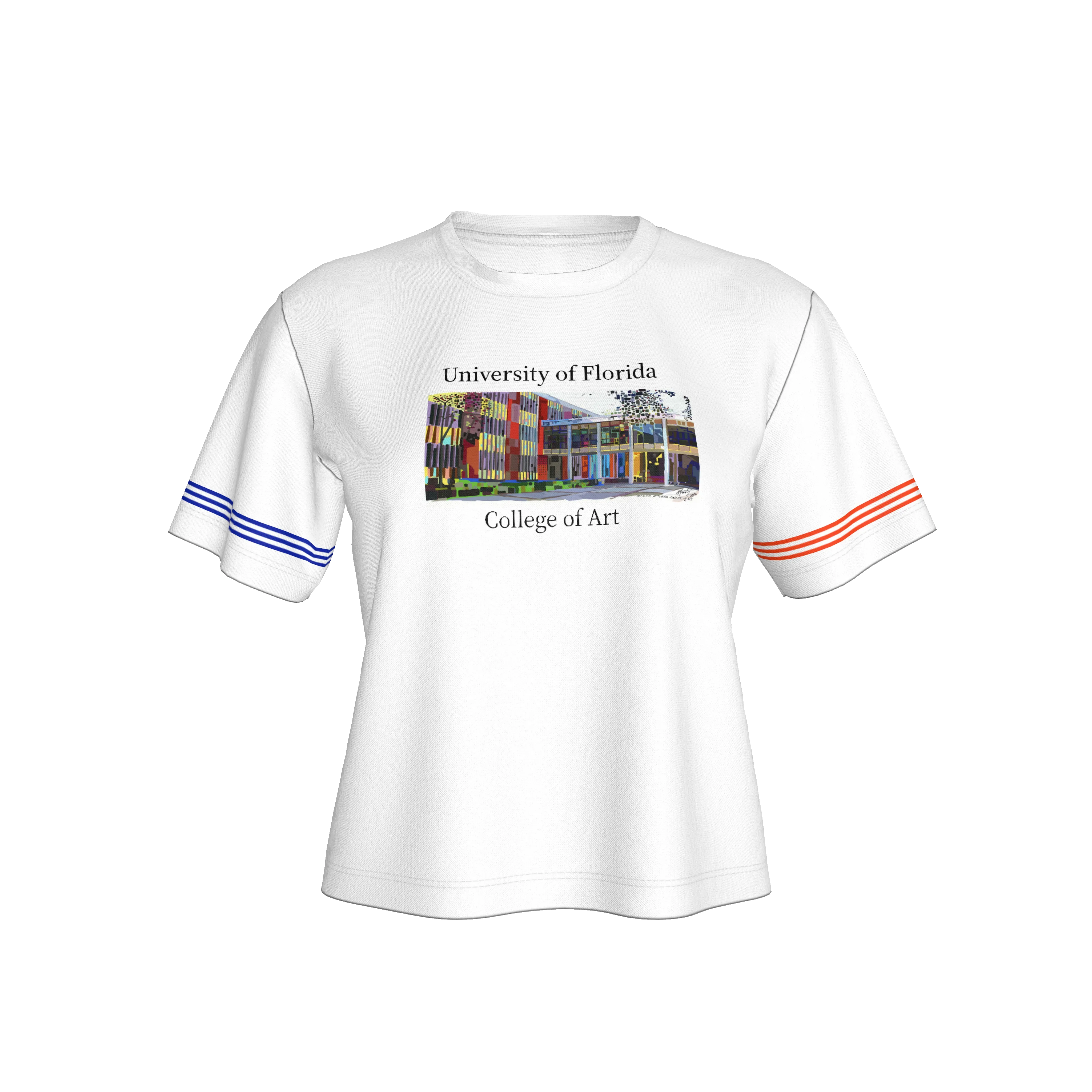 UF College of Art Women’s Premium Cropped T-Shirt - Wearable Fine Art by Shoosty