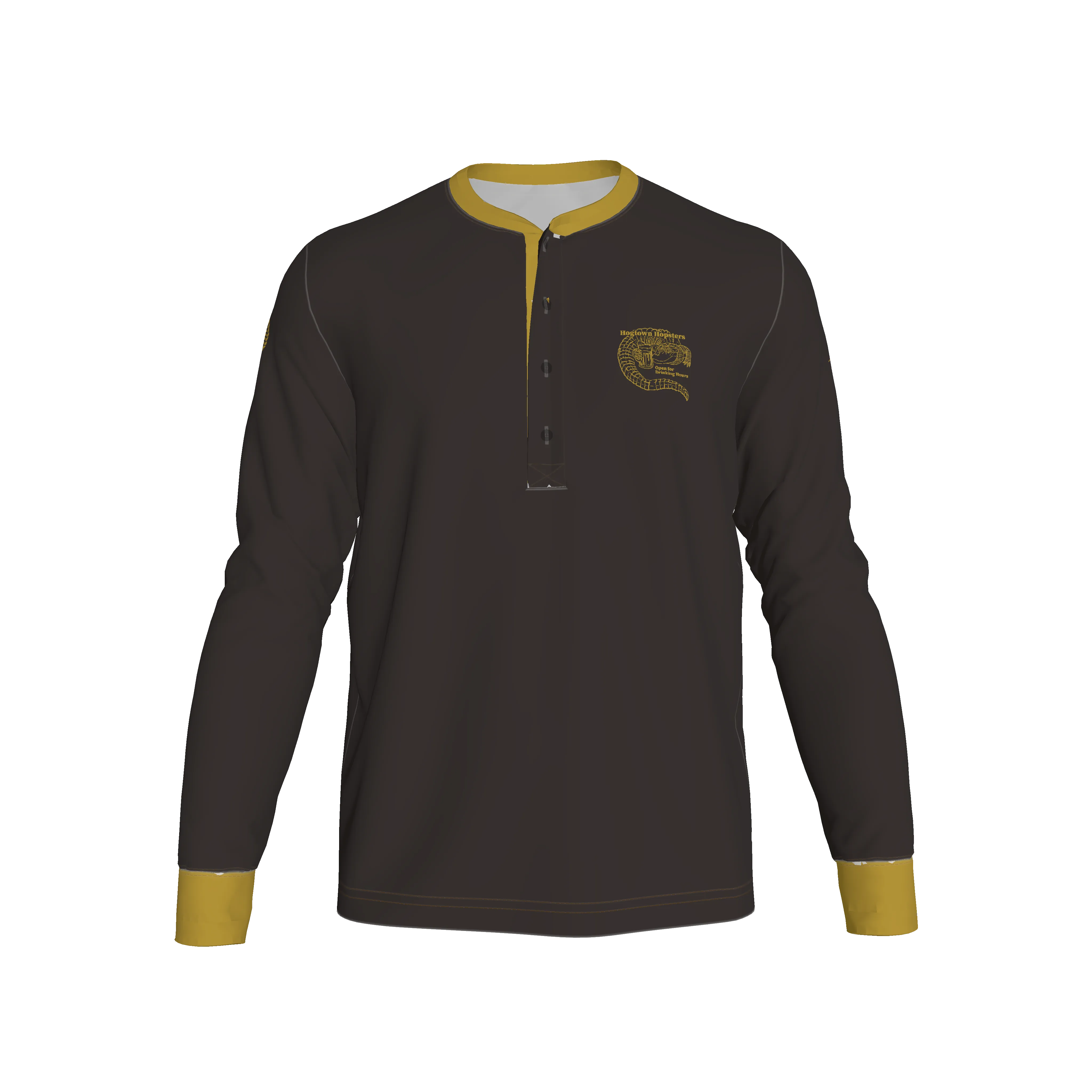 Hogtown Hopsters Long Sleeve Henley - Wearable Fine Art by Shoosty