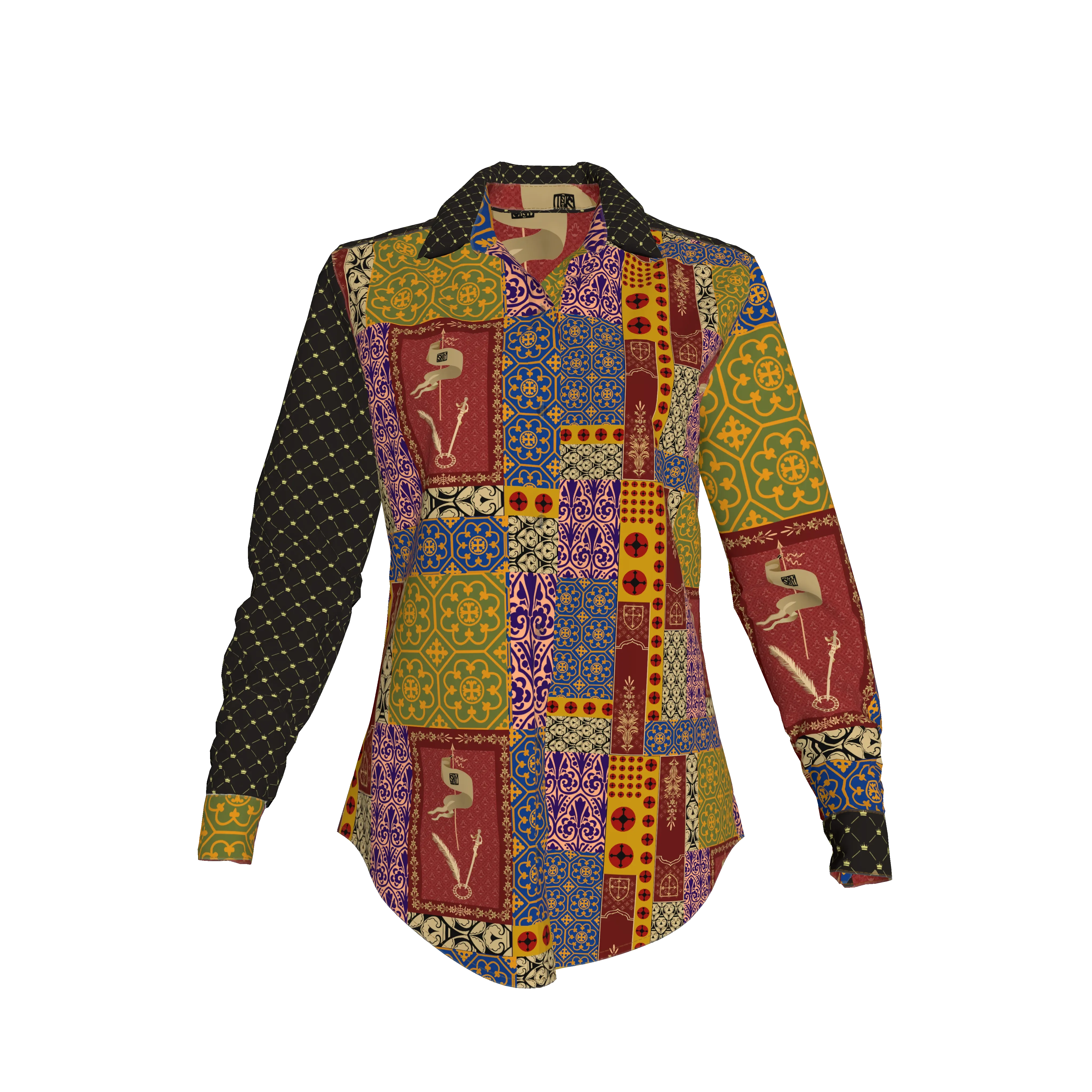 Joan of Arc Exclusive Poplin Woman's Dress Shirt - Wearable Fine Art by Shoosty