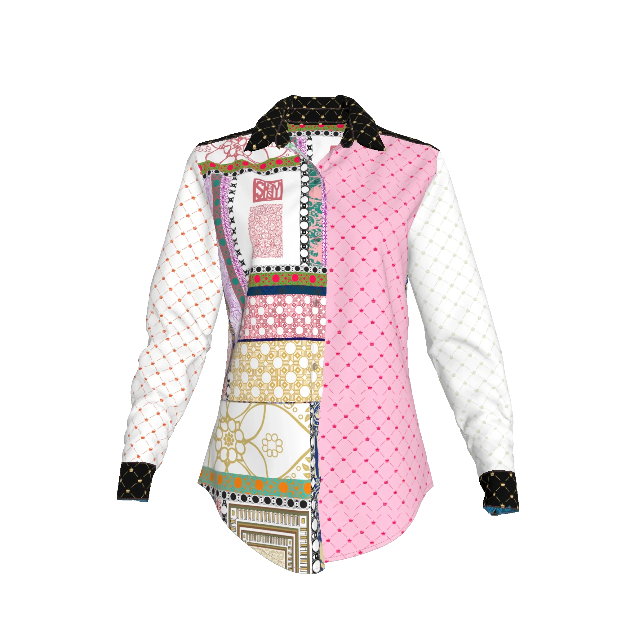 Shoosty V3 Paloma V4 Woman’s Dress Shirt – Silk Stretch Charmeuse - Wearable Fine Art by Shoosty