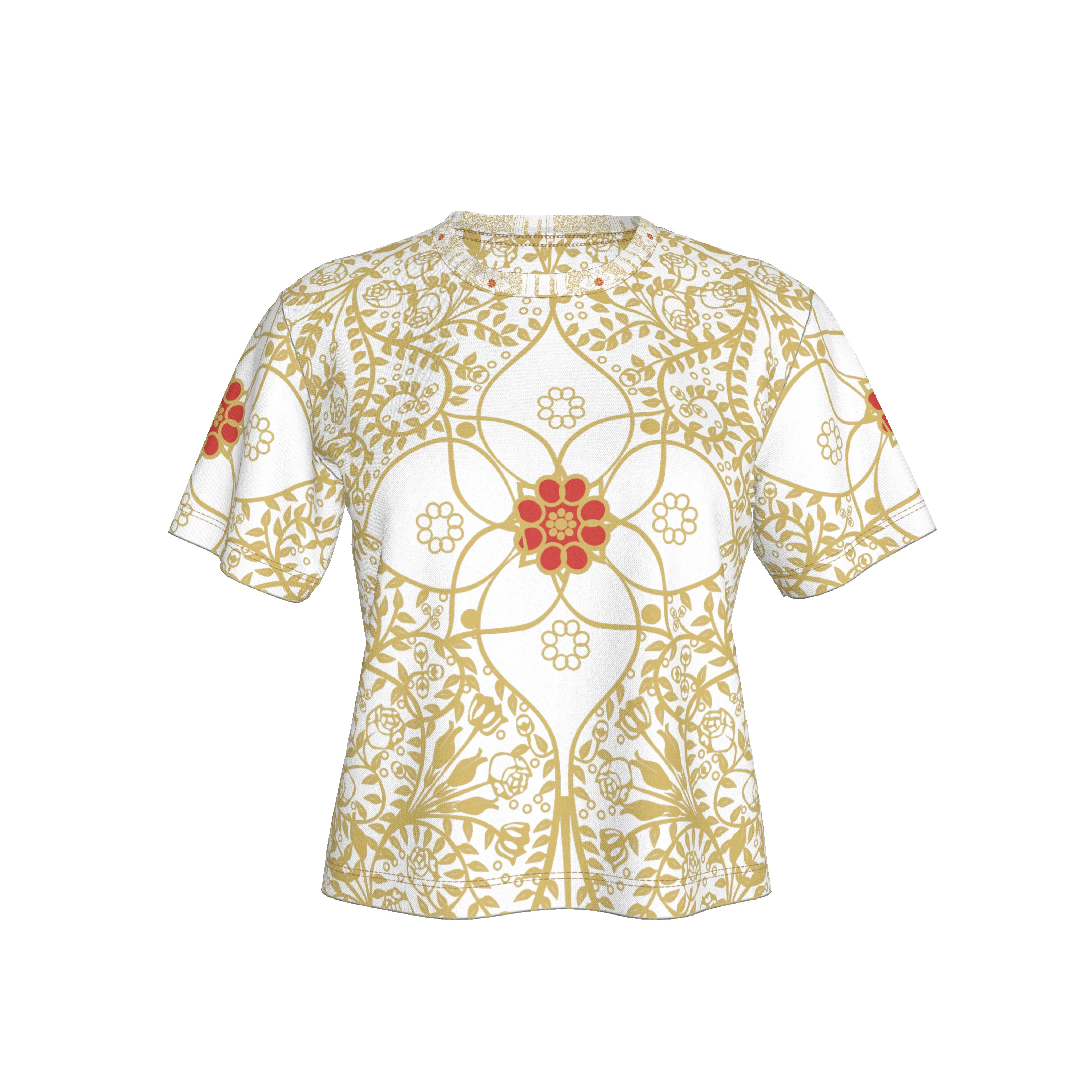 Star Flower Boxy Premium Women’s Cropped T-Shirt - Wearable Fine Art by Shoosty