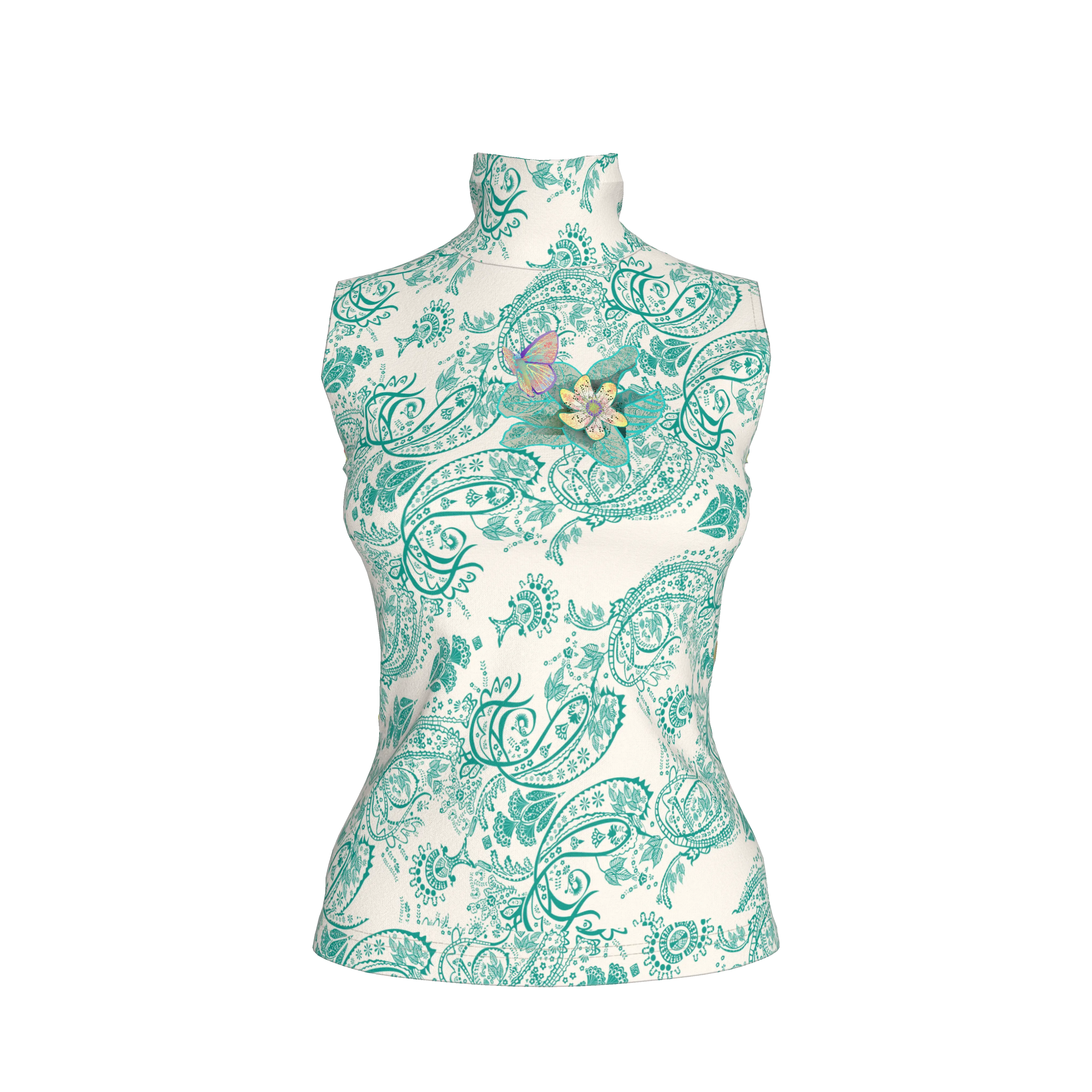 Blue Morpho Women’s Turtleneck - Wearable Fine Art by Shoosty