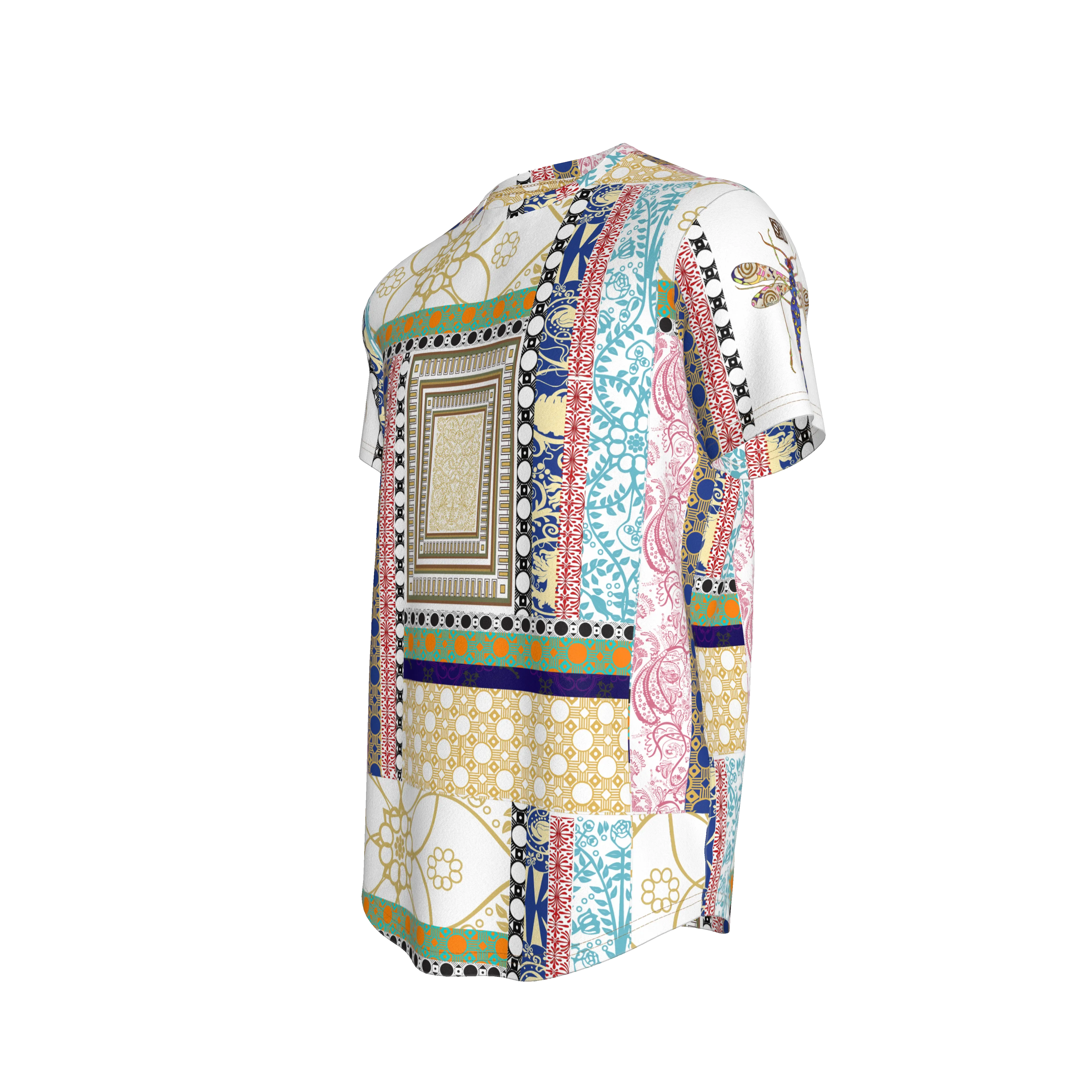 Multi-Pattern Scorpion Tailed Dragonfly Men’s Fitted T-Shist - Wearable Fine Art by Shoosty