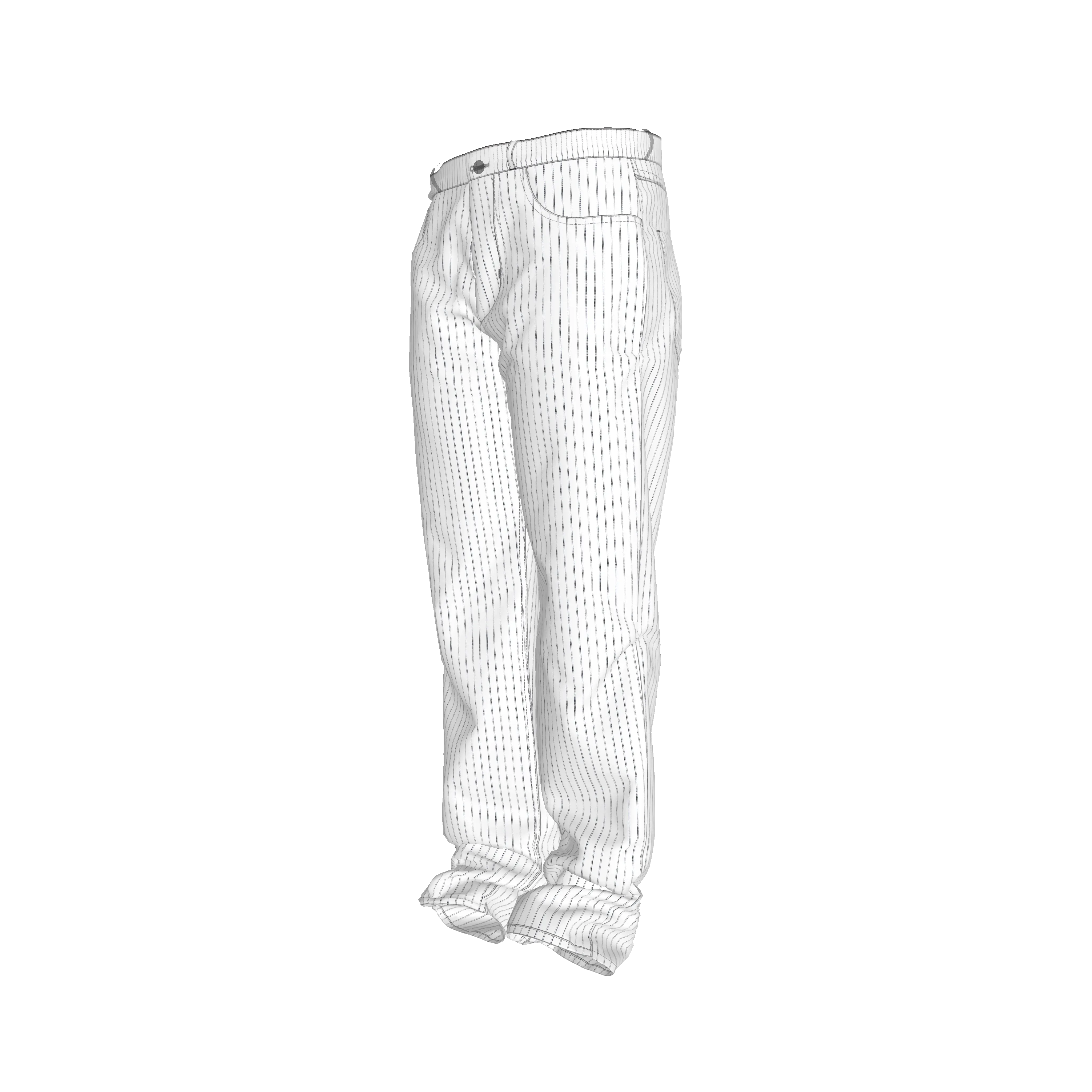 Blue on White Pinstriped Premium Men’s Pants - Wearable Fine Art by Shoosty