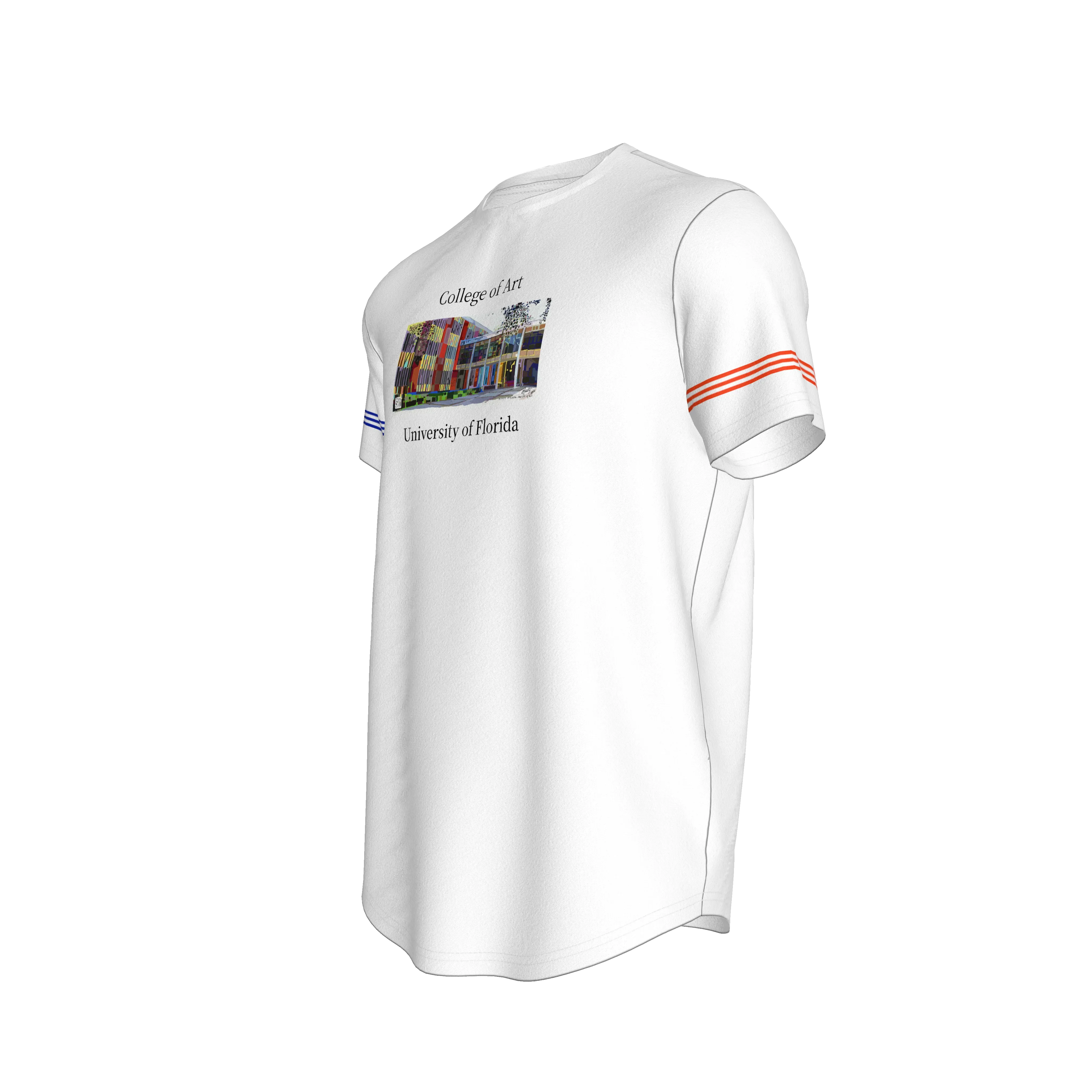 UF College of the Arts Premium Fitted T-Shirt – Limited Edition Shoosty Fine Art Series - Wearable Fine Art by Shoosty