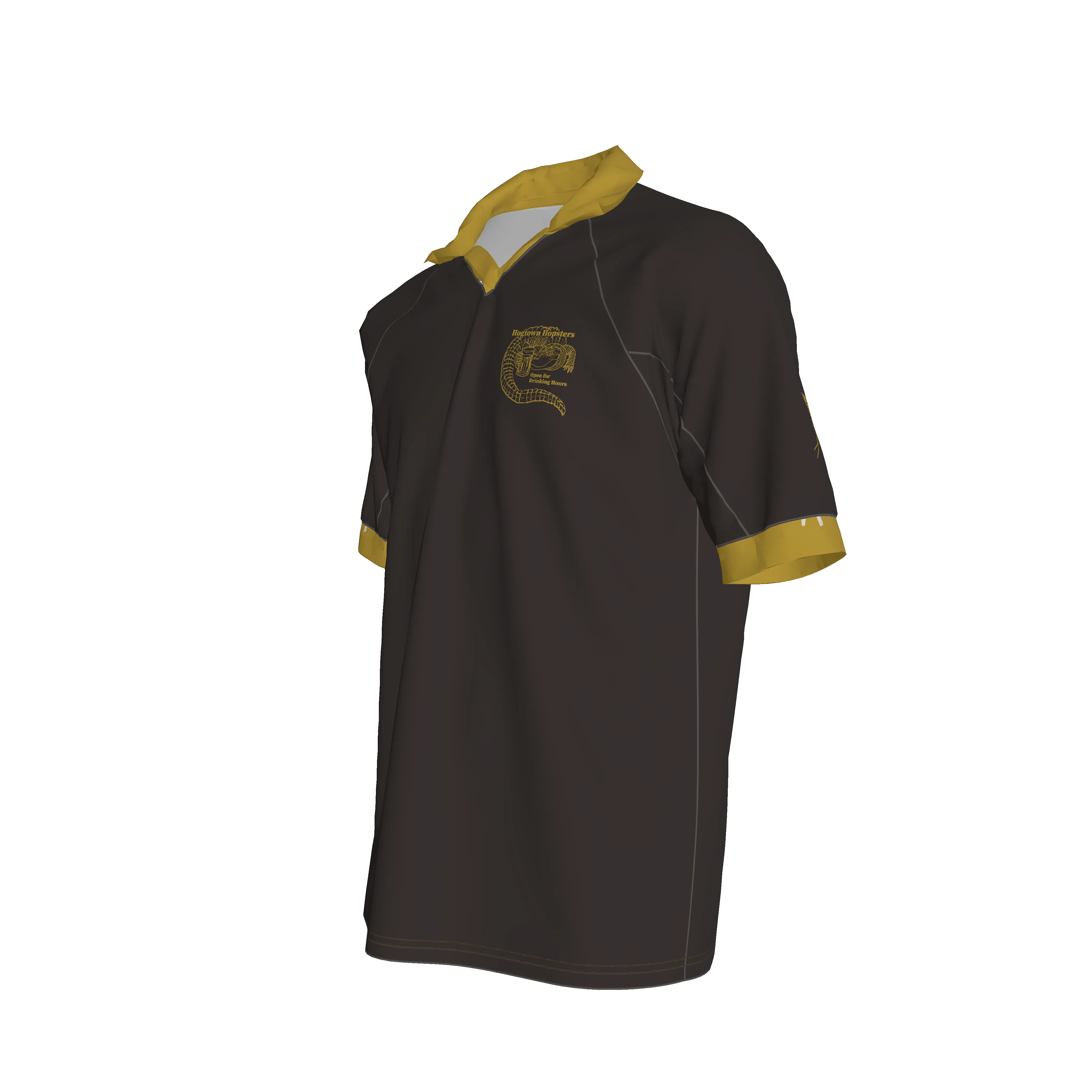 Hogtown Hopsters Brown and Wheat Polo Shirt Copy - Wearable Fine Art by Shoosty