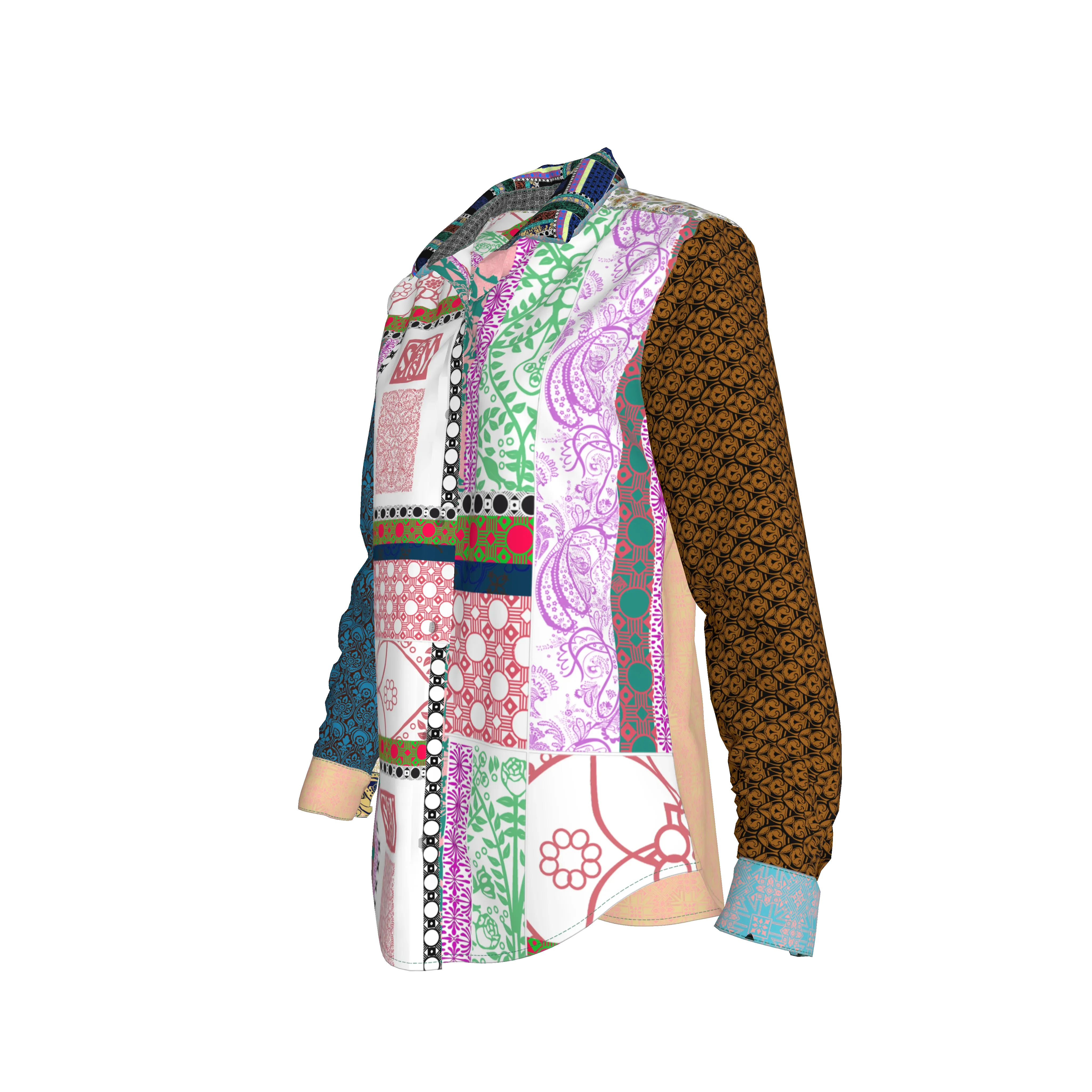 Shoosty V3 Paloma Woman’s Dress Shirt - Wearable Fine Art by Shoosty