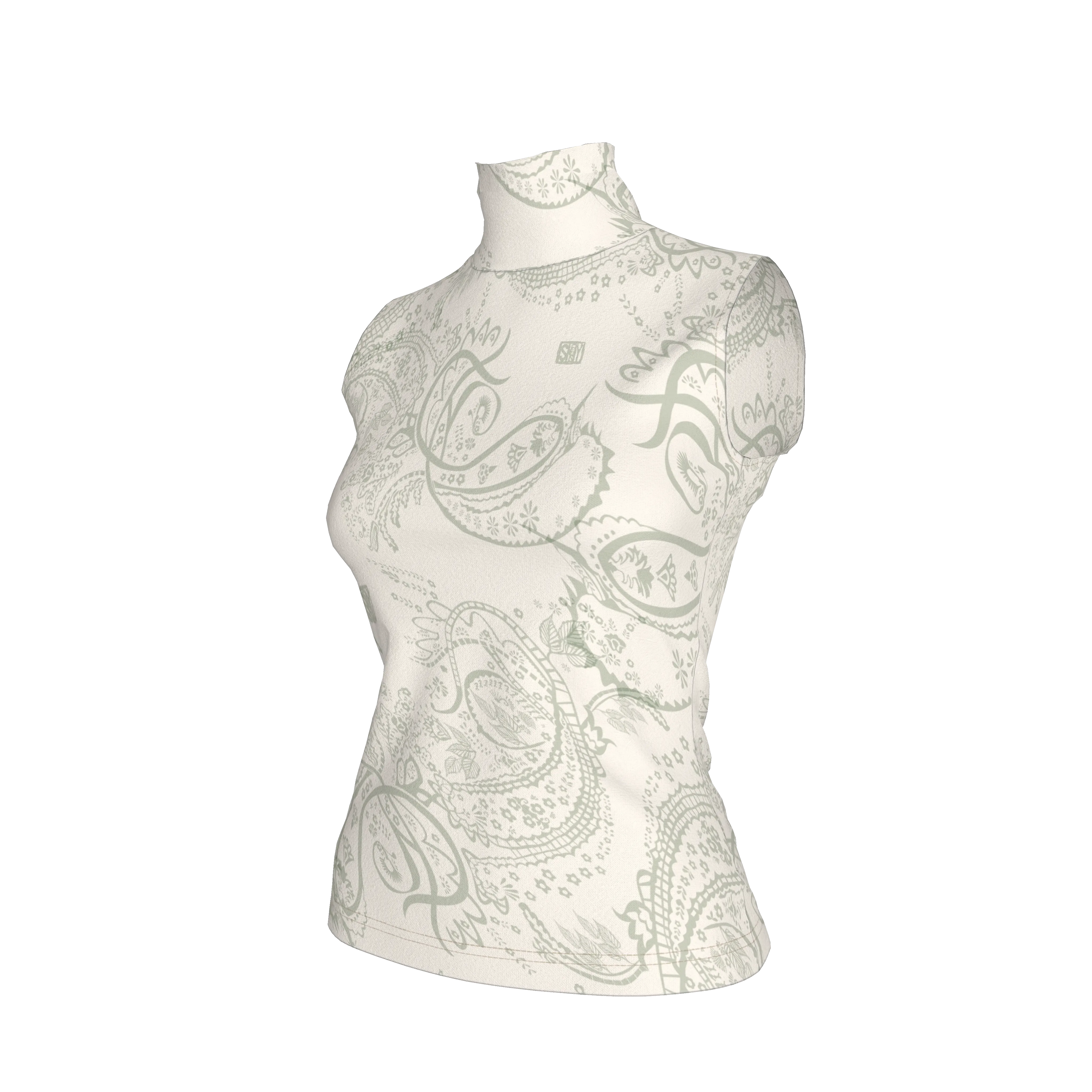 White Morpho Base Women’s Turtleneck - Wearable Fine Art by Shoosty