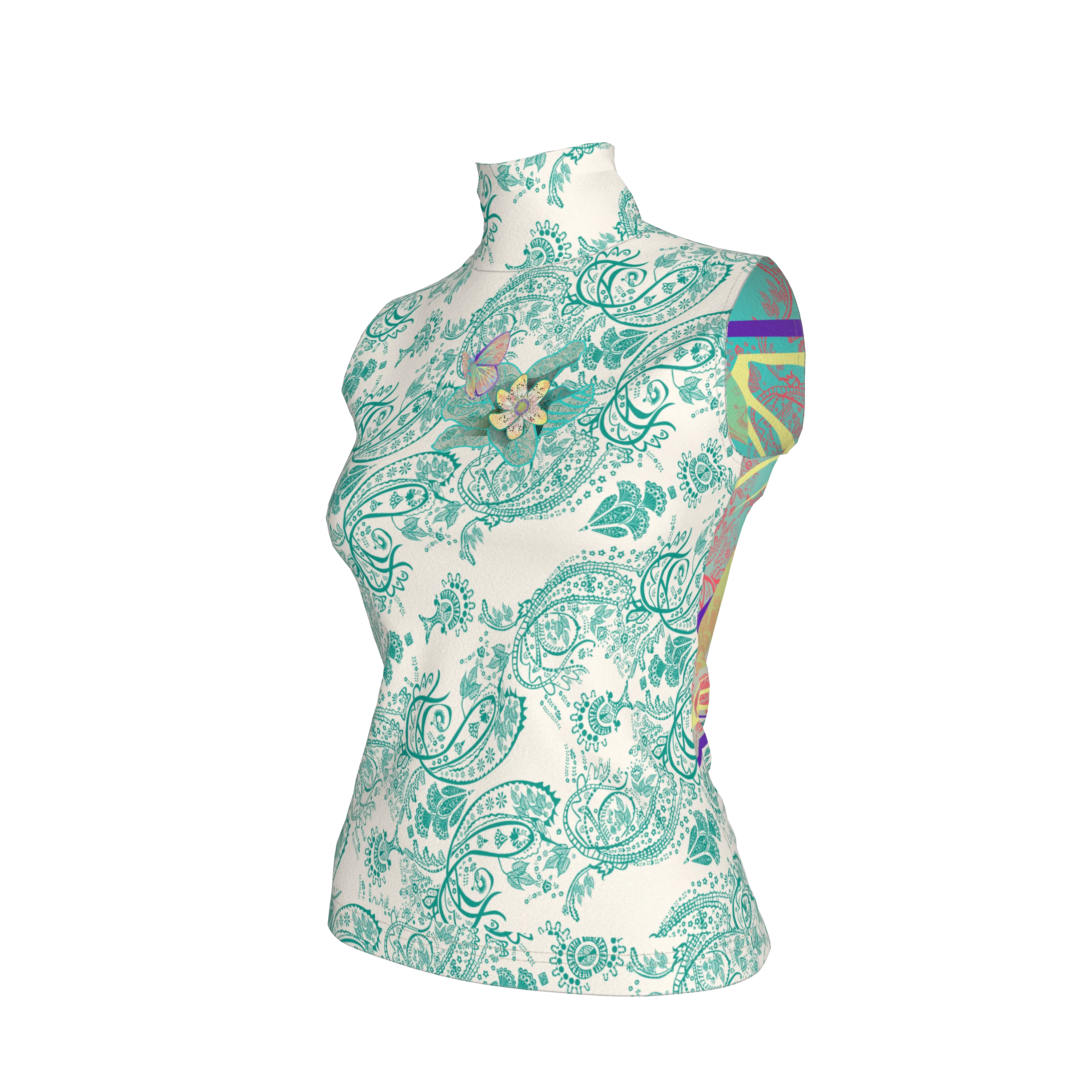 Blue Morpho Women’s Turtleneck - Wearable Fine Art by Shoosty