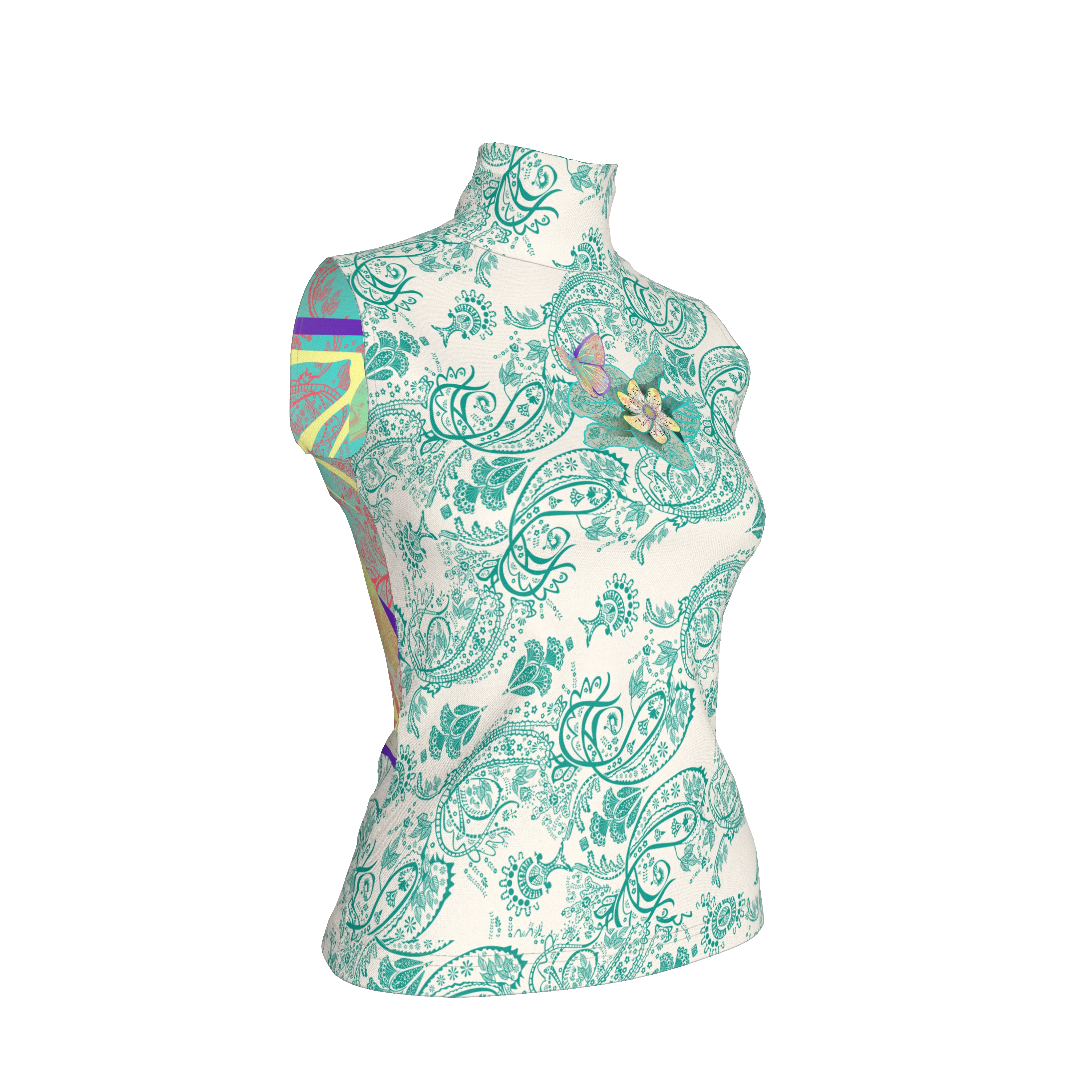 Blue Morpho Women’s Turtleneck - Wearable Fine Art by Shoosty