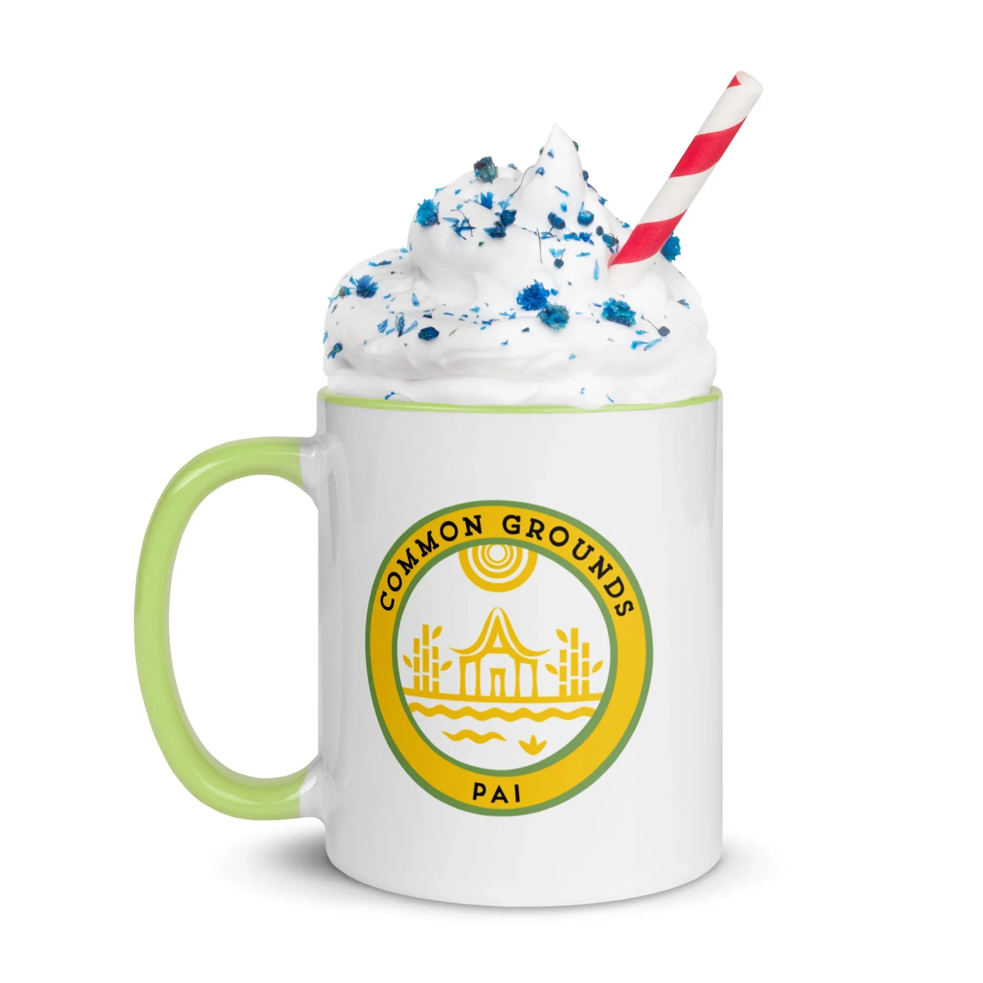 Common_Grounds_Mug with Color Inside Green - Wearable Fine Art by Shoosty