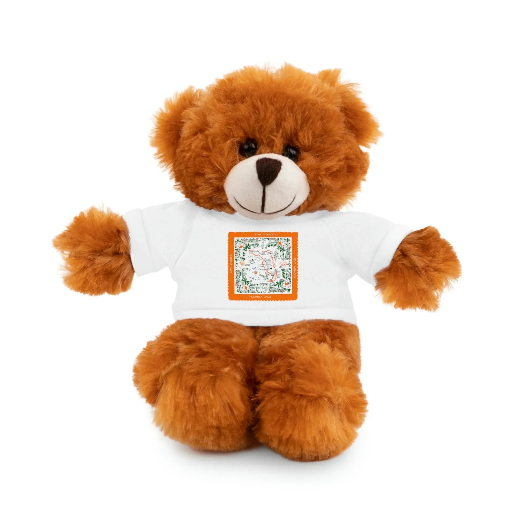 Stuffed Animals with Tee White Bear 8" - Wearable Fine Art by Shoosty