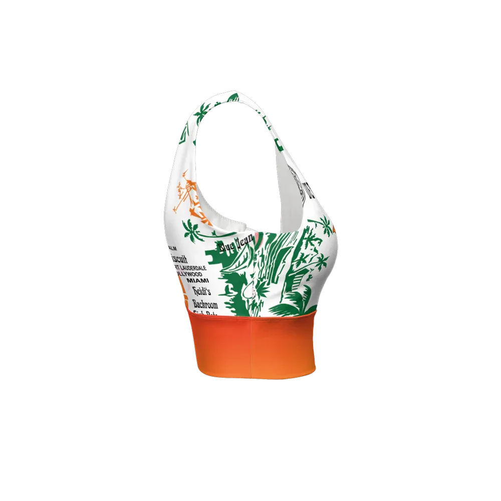 Women’s Longline V-Shape-Back Sports Bra - Wearable Fine Art by Shoosty