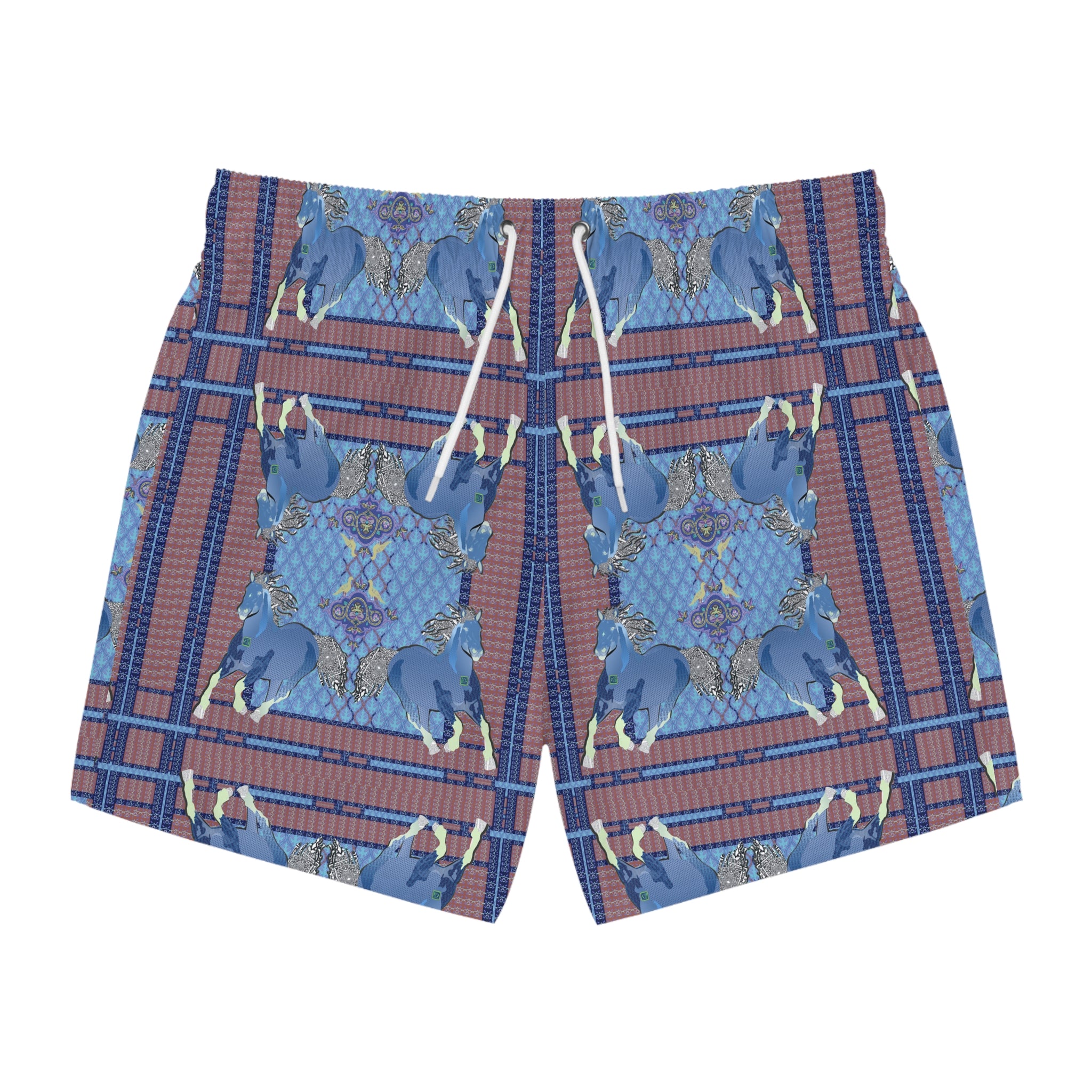 Copy of Valusia Old Americana Swim Trunks (AOP) Seam thread color automatically matched to design - Wearable Fine Art by Shoosty