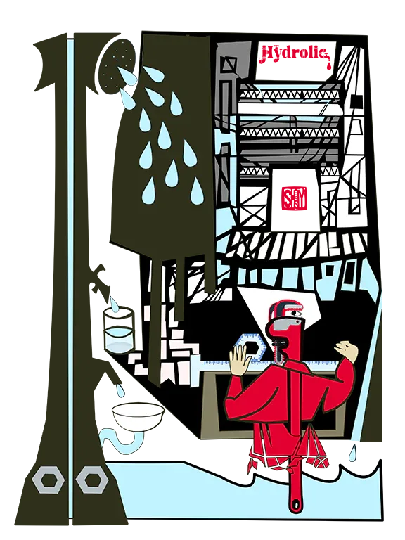 The Contractor Series Plumber T-Shirt – Fitted Bamboo Cotton Jersey - Wearable Fine Art by Shoosty