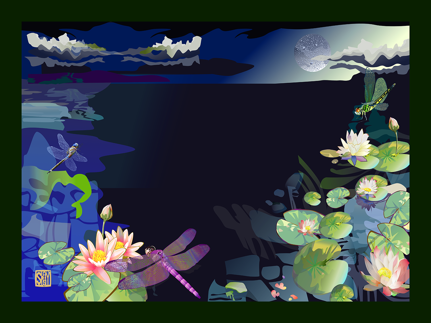 Dragonfly Placemats - Wearable Fine Art by Shoosty