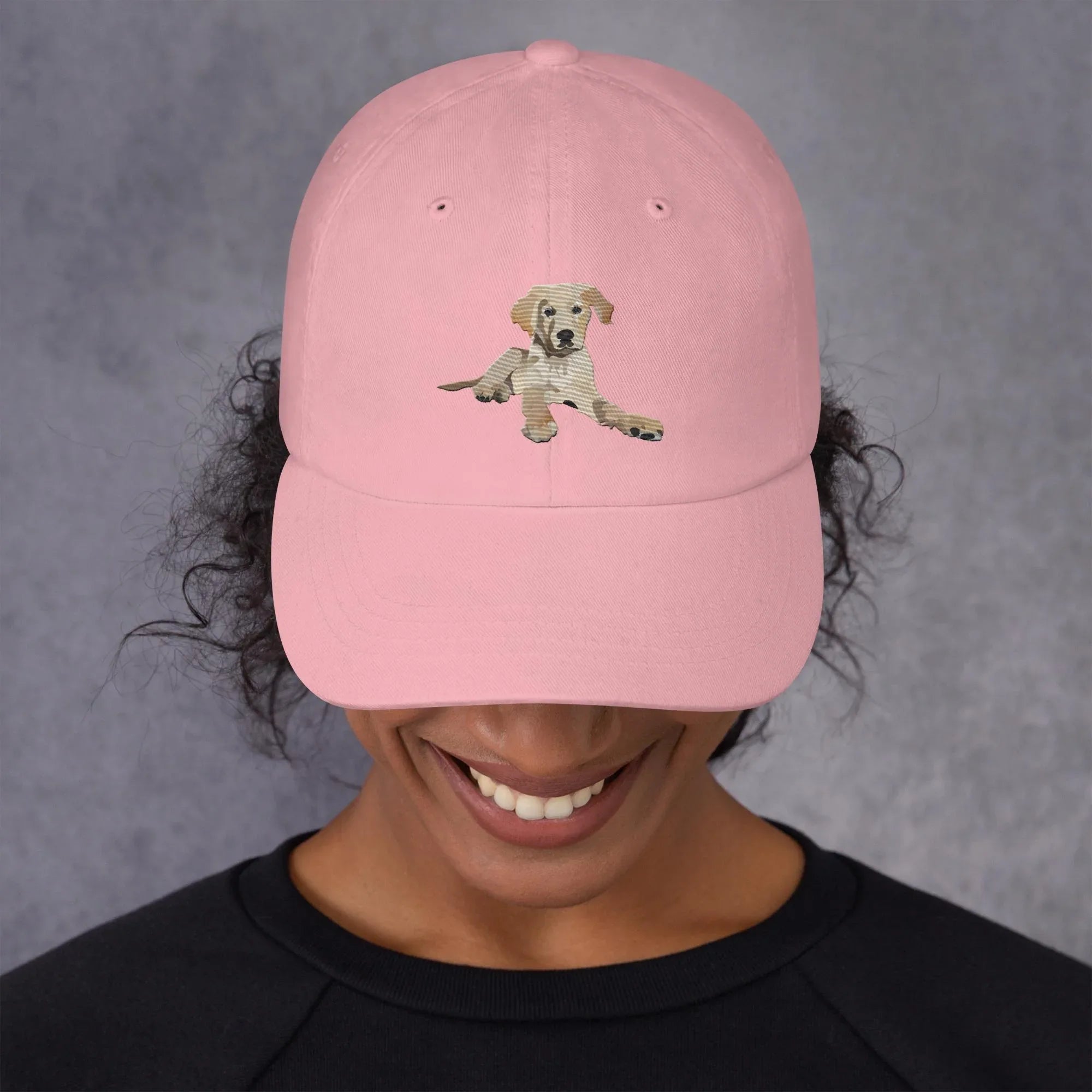 Benny Puppy Dad hat Pink - Wearable Fine Art by Shoosty