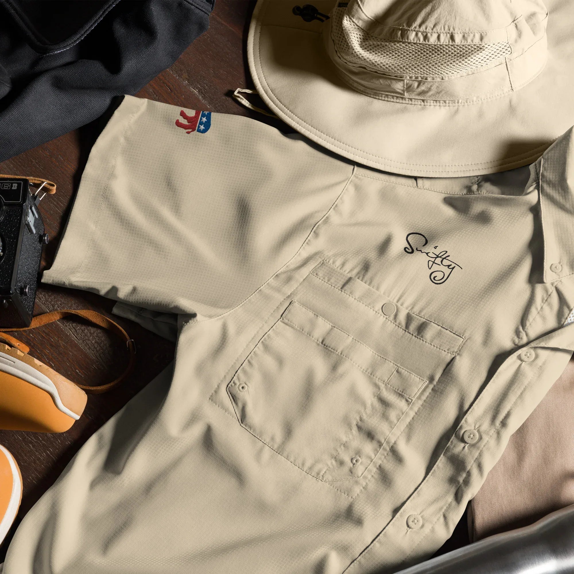 Men’s Columbia short sleeve button shirt - Wearable Fine Art by Shoosty