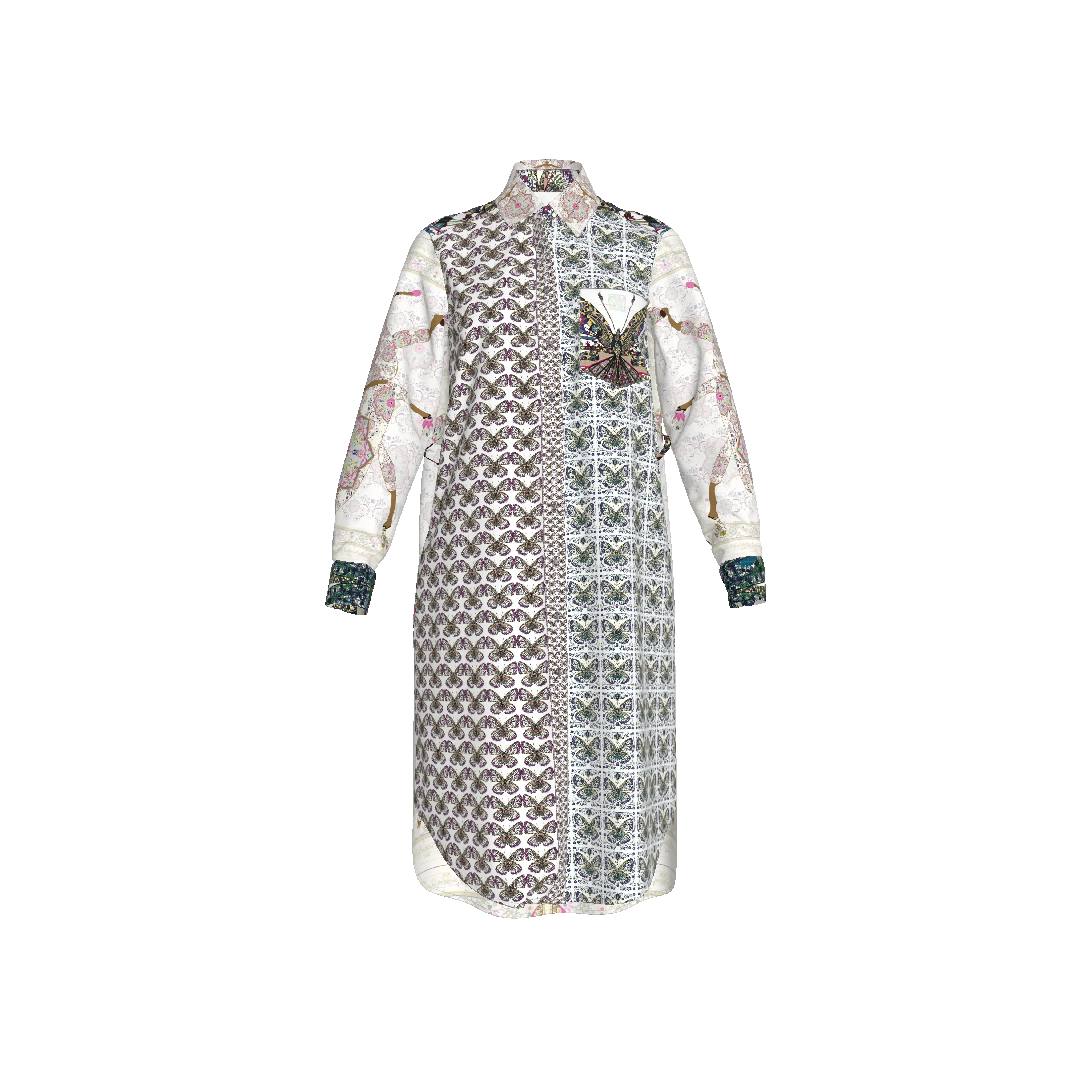 Shoosty V3 Women's Long Sleeve Shirt Dress - Wearable Fine Art by Shoosty