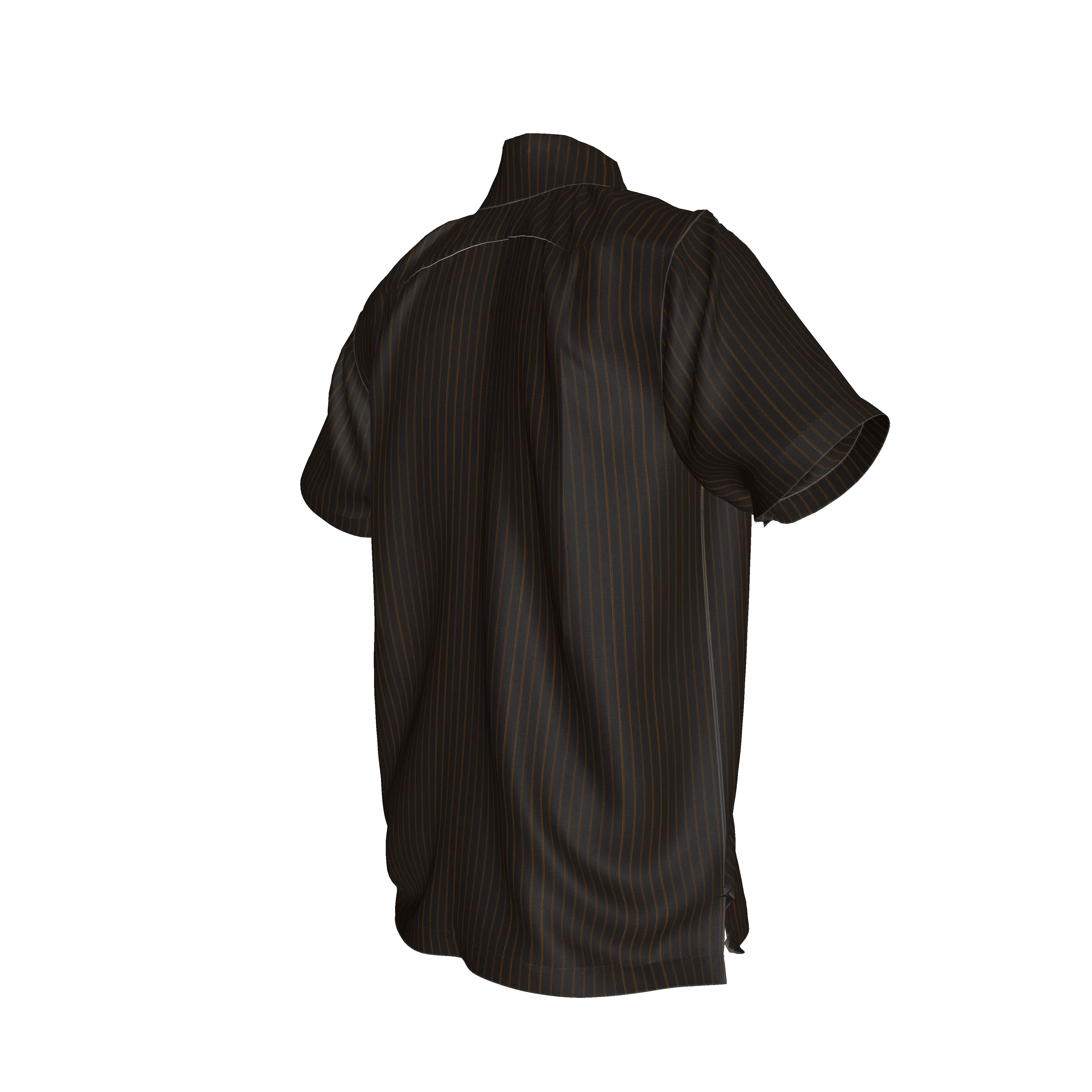 Brown Pinstripe on Short Sleeve Men’s Shirt with Collar - Wearable Fine Art by Shoosty