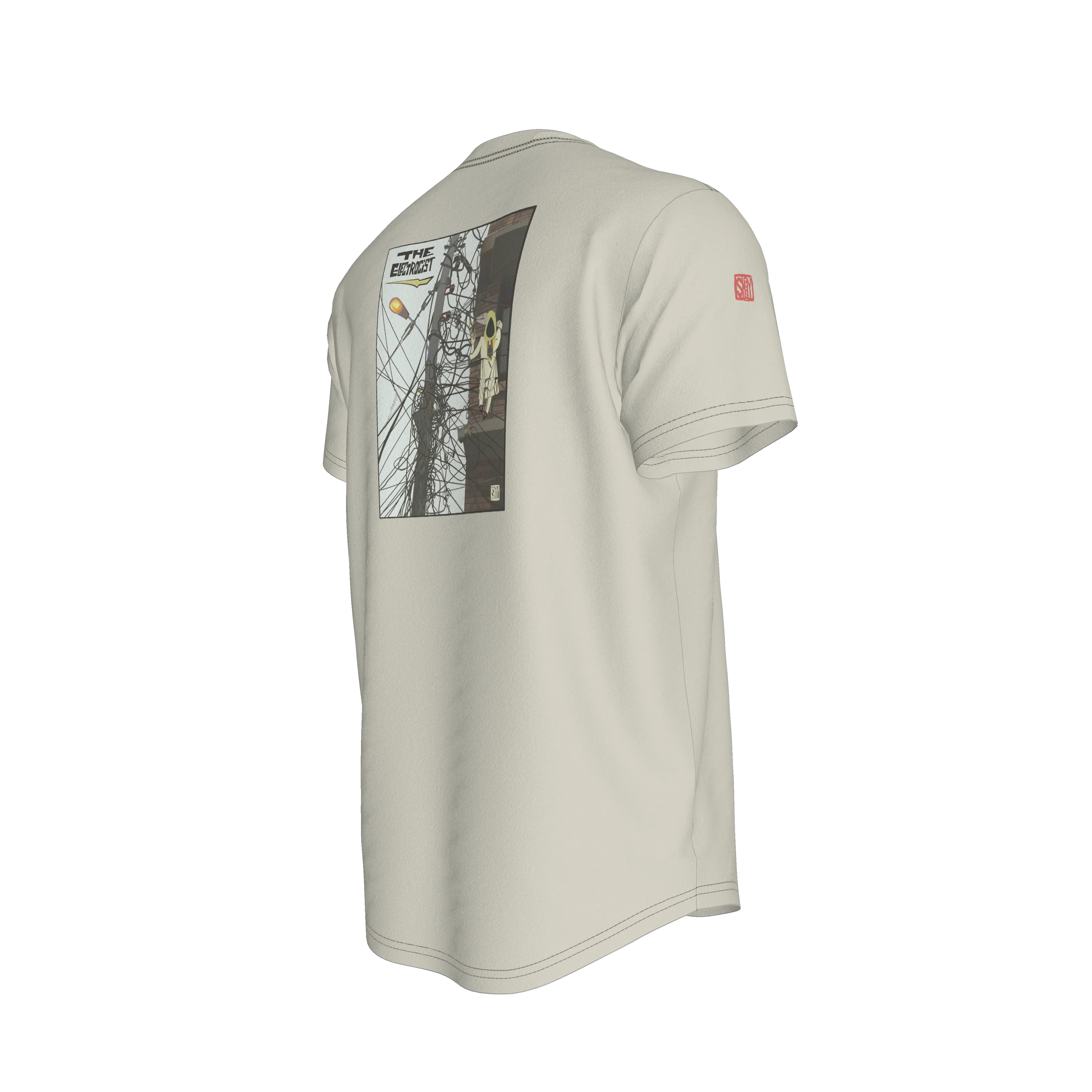 The Contractor Series: The Electrocist Premium Fitted T-Shirt – Limited Edition Shoosty 2022 Collection - Wearable Fine Art by Shoosty
