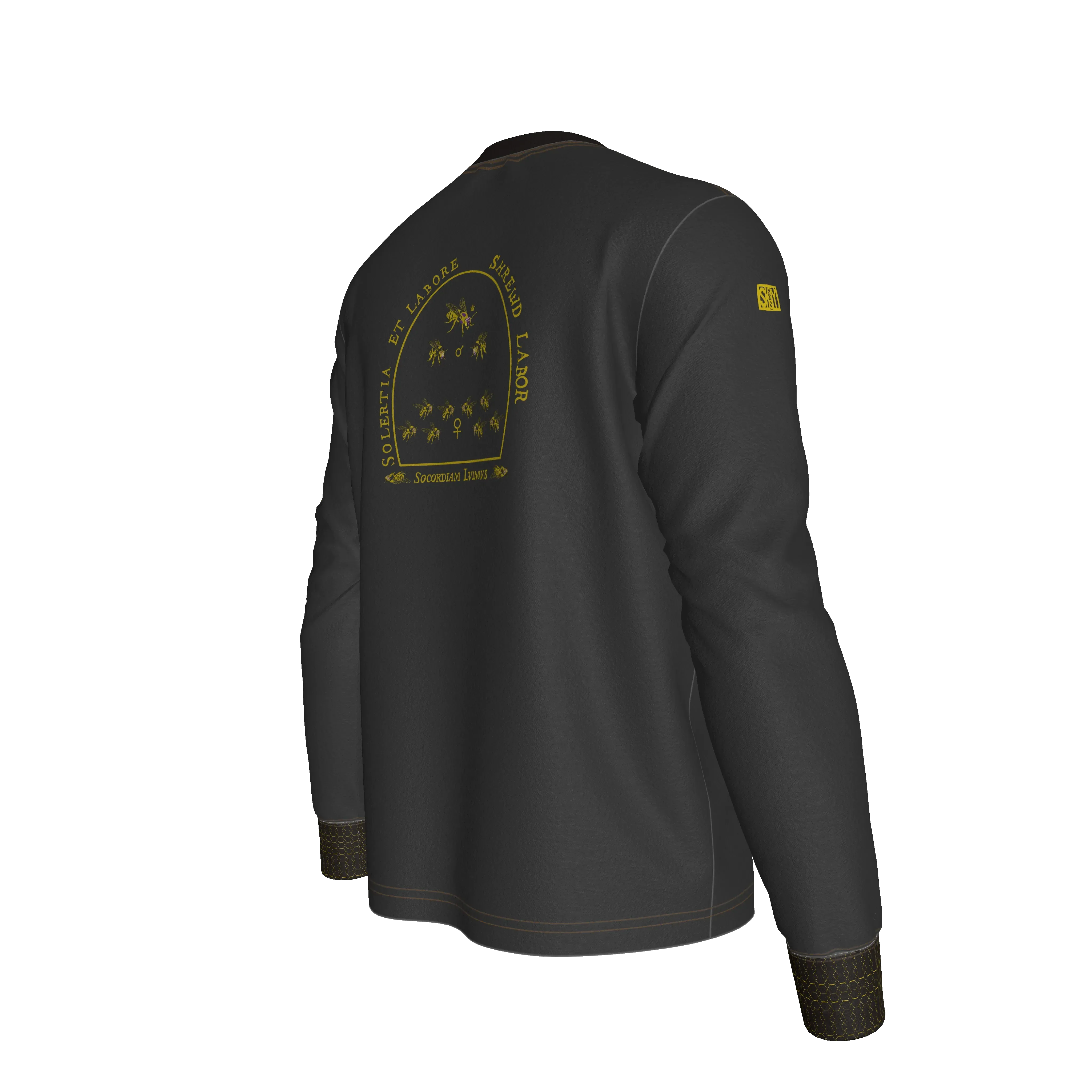 Bee Hierarchy Long Sleeve Henley T-Shirt – Limited Edition Shoosty Artist Series - Wearable Fine Art by Shoosty