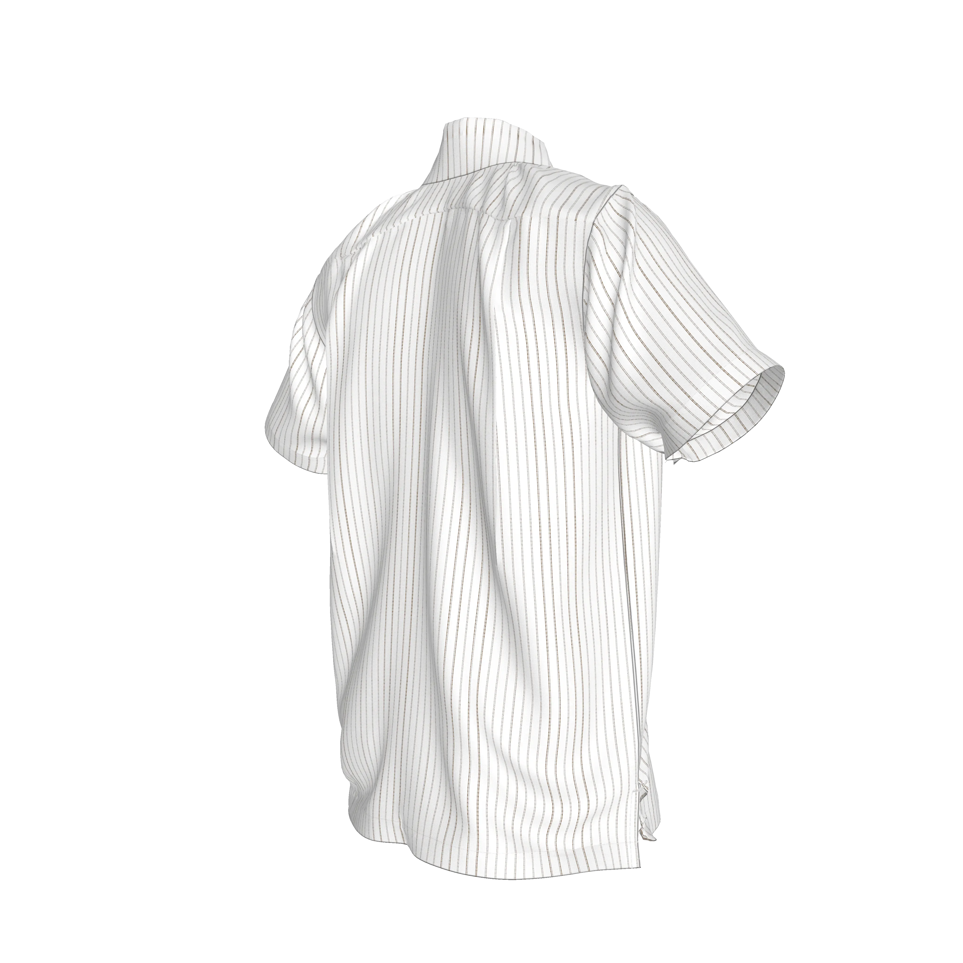 White on Black Trim Pinstripe on Short Sleeve Men’s Shirt with Collar - Wearable Fine Art by Shoosty